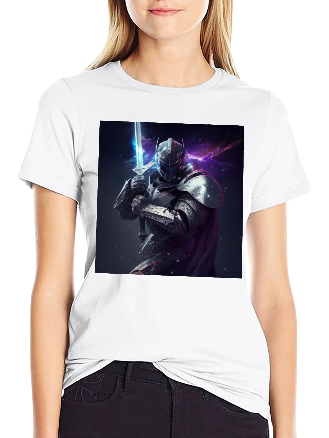 Knight Graphic Tee - Sci-Fi Medieval Warrior