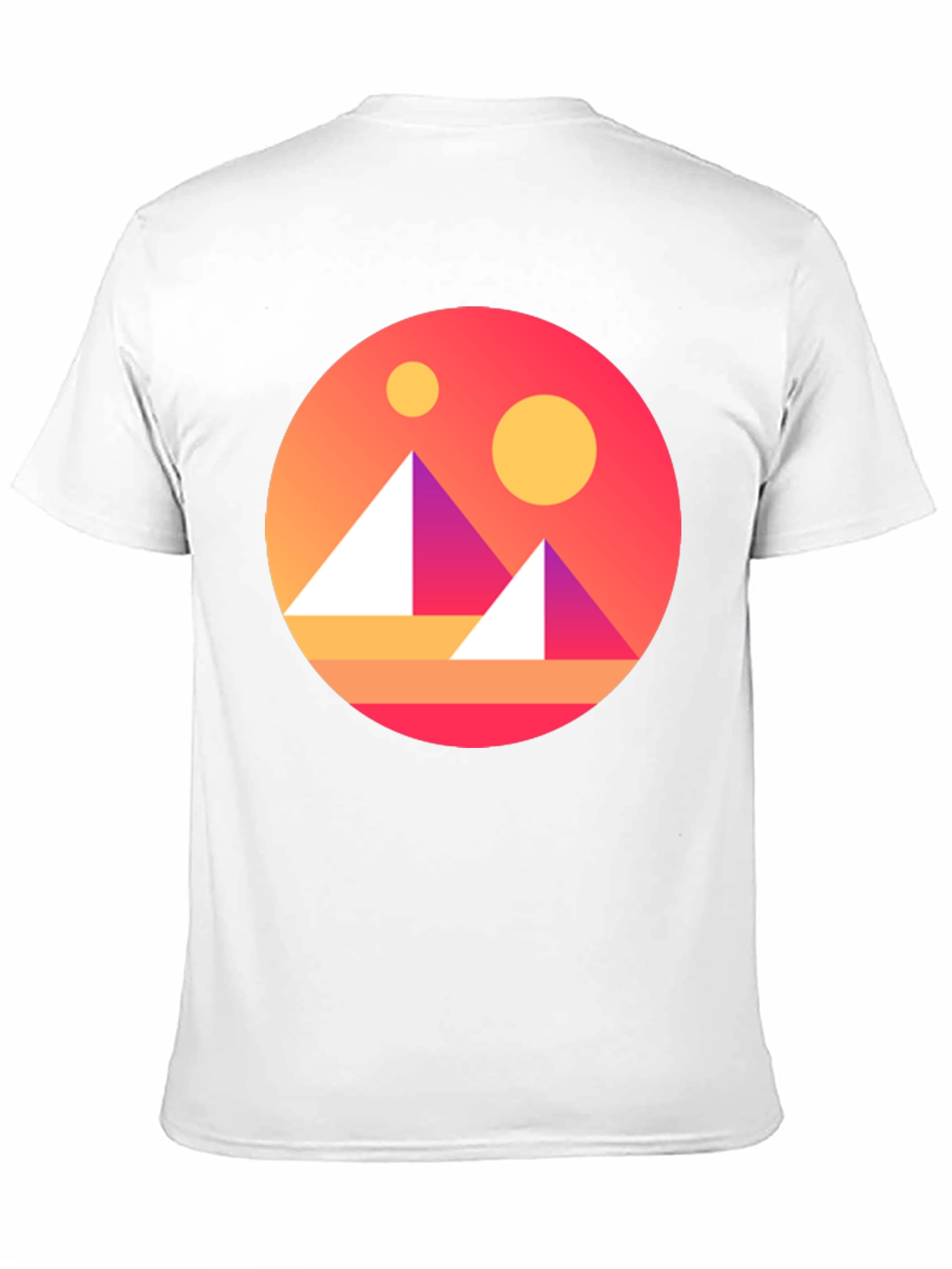Geometric Graphic Tee - Retro Sunset Design