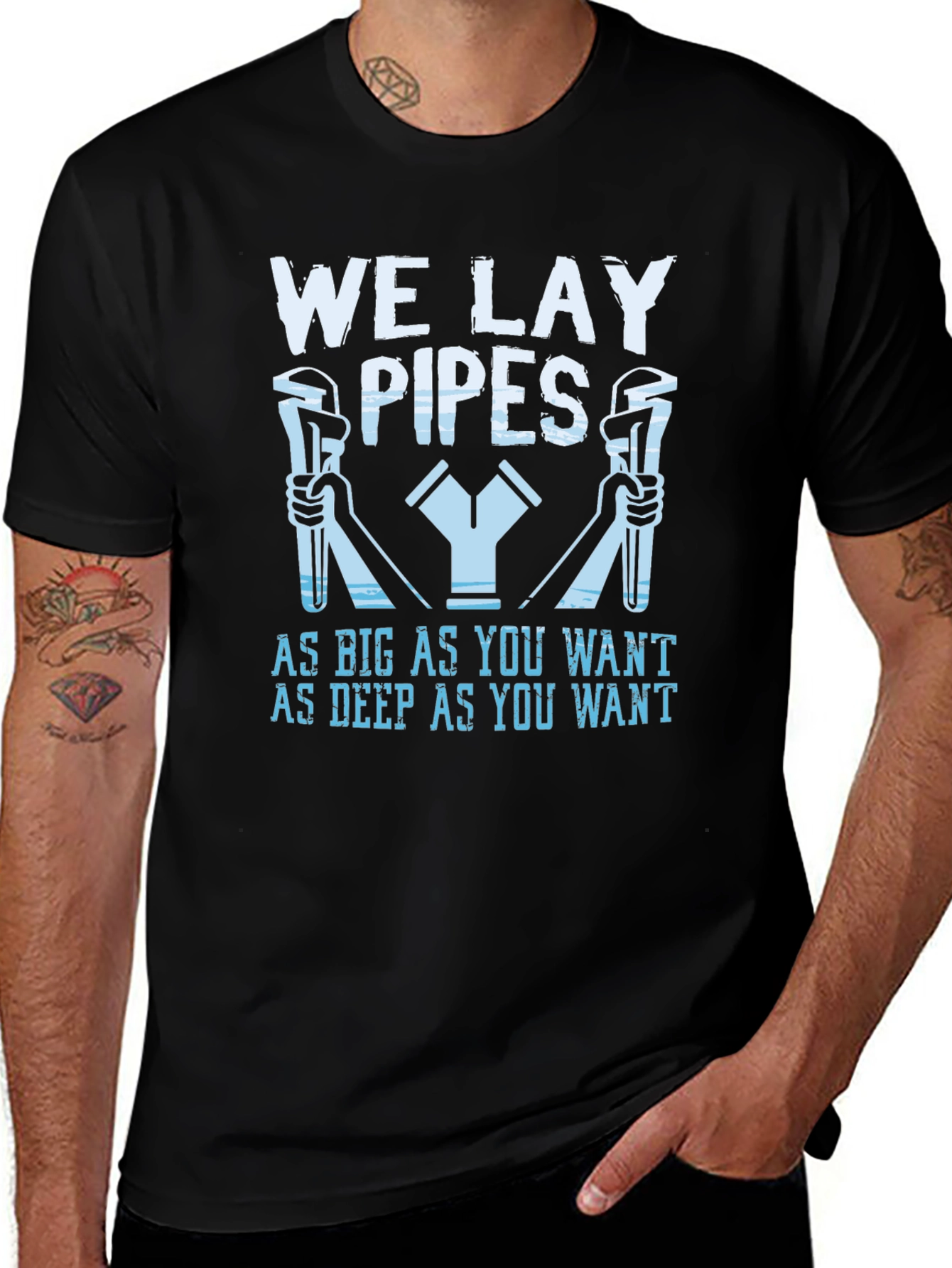 We Lay Pipes Funny Plumber T-Shirt