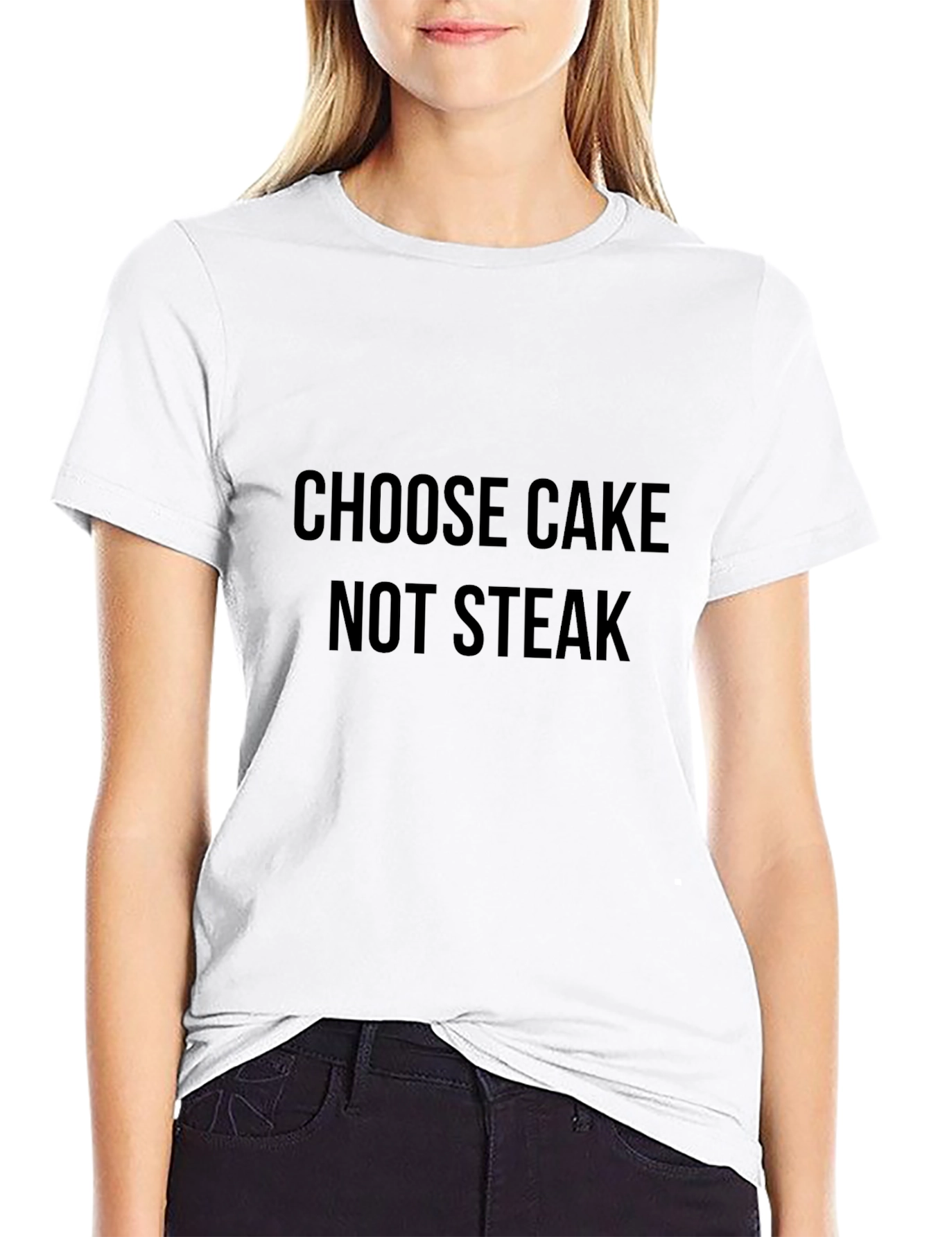 Choose Cake Not Steak Black T-Shirt