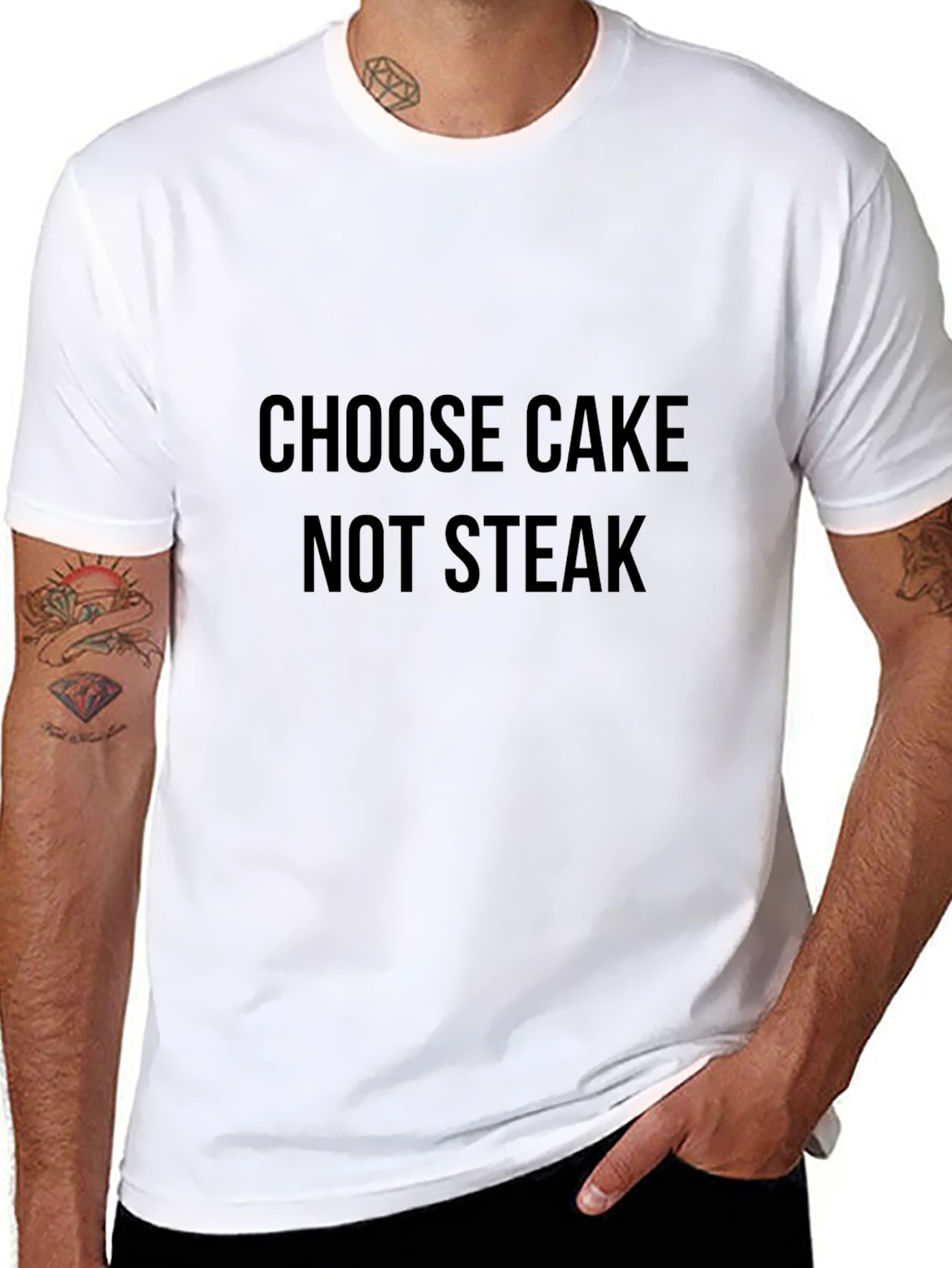 Choose Cake Not Steak Black T-Shirt