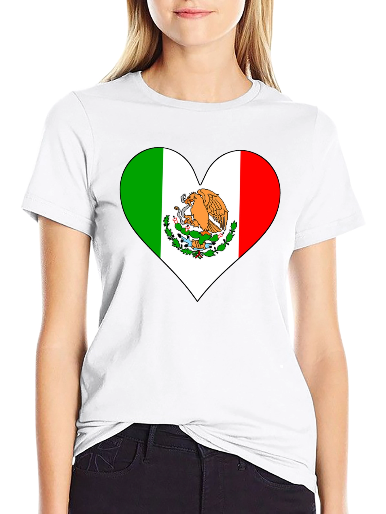 Mexico Flag Heart Graphic Tee
