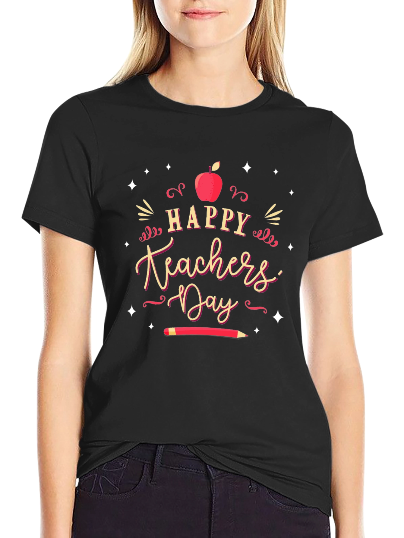 Happy Teachers Day Black T-Shirt