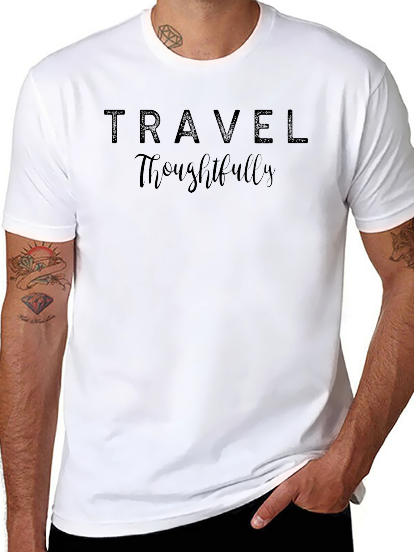 Travel Thoughtfully Graphic Tee - Black