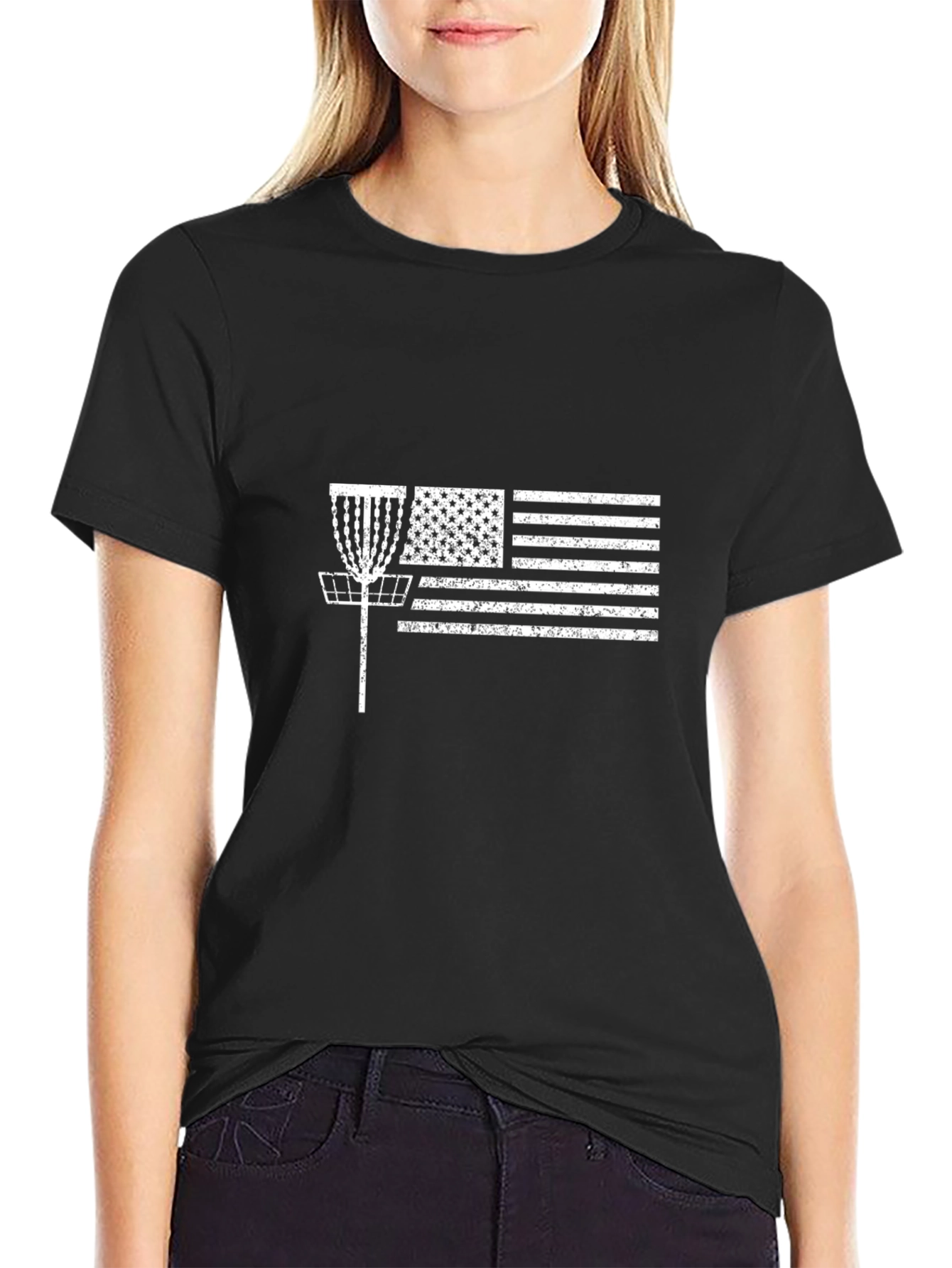 Disc Golf American Flag Graphic Tee