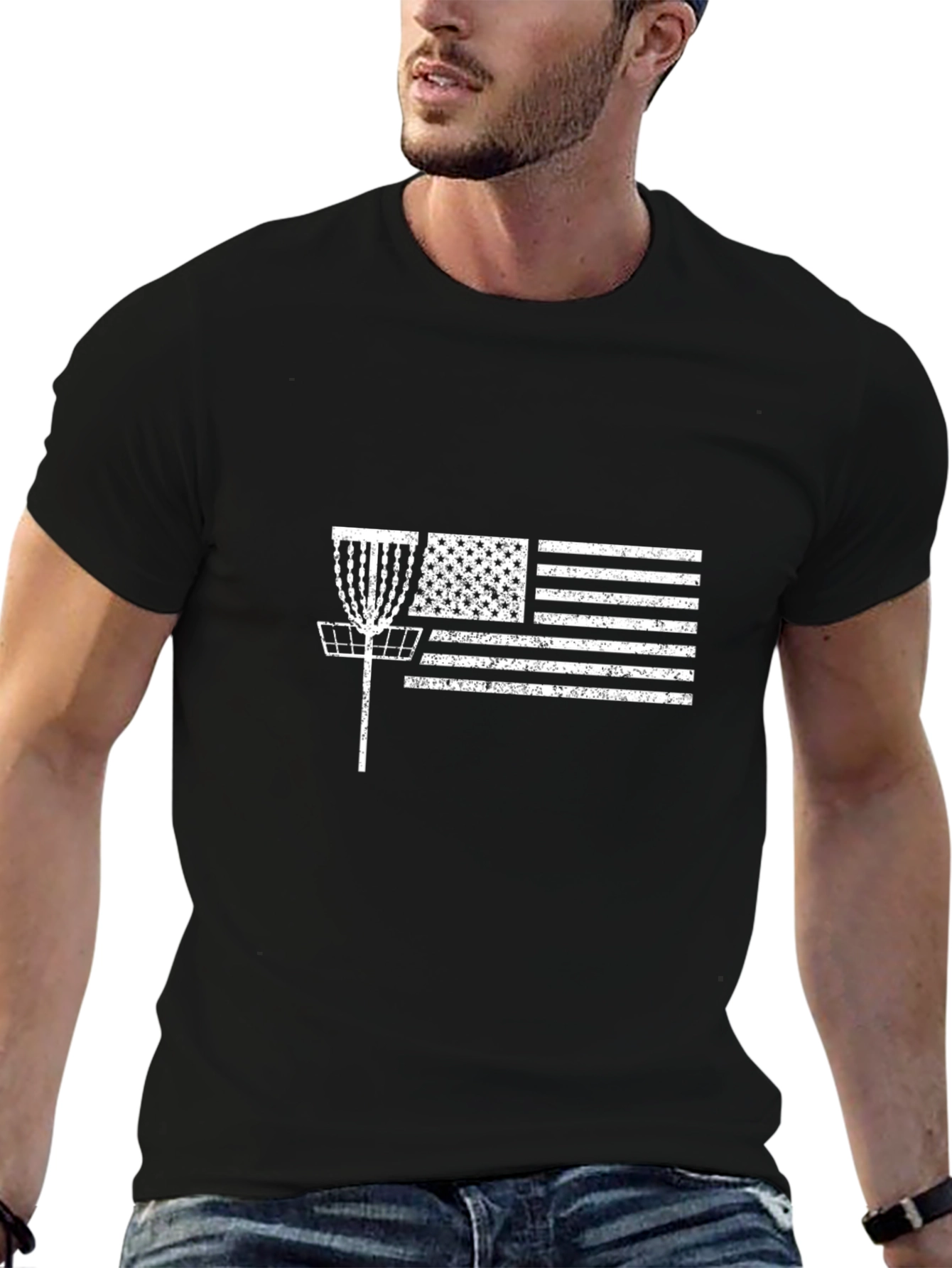 Disc Golf American Flag Graphic Tee