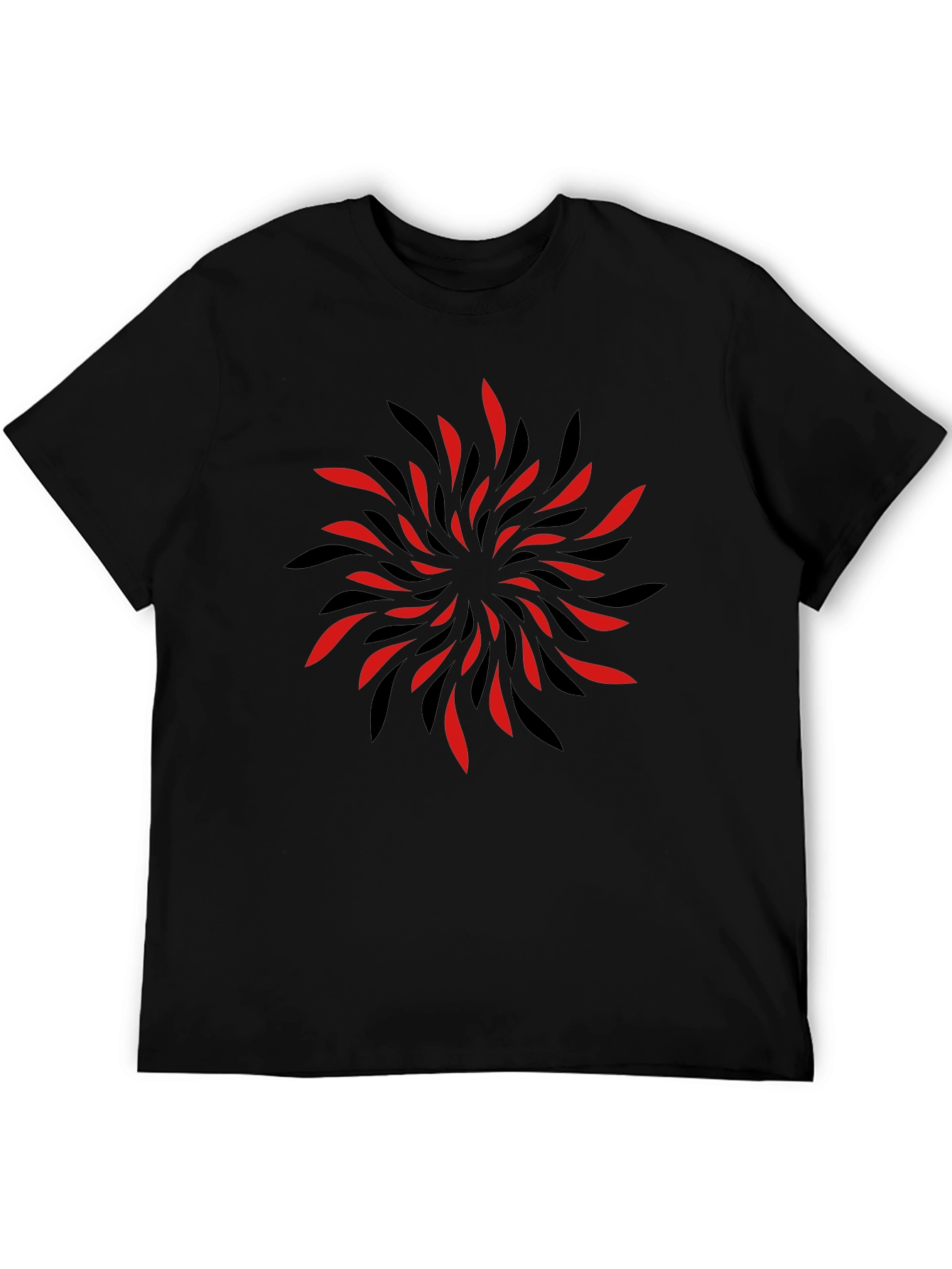 Abstract Swirl Graphic Black T-Shirt
