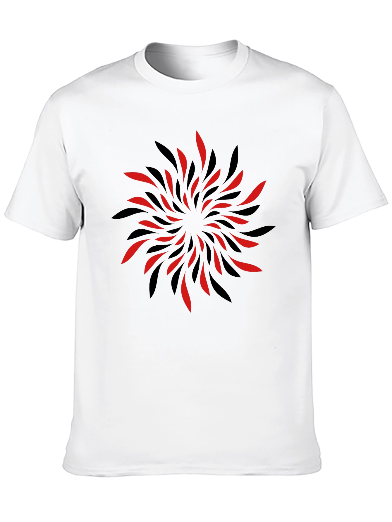 Abstract Swirl Graphic Black T-Shirt