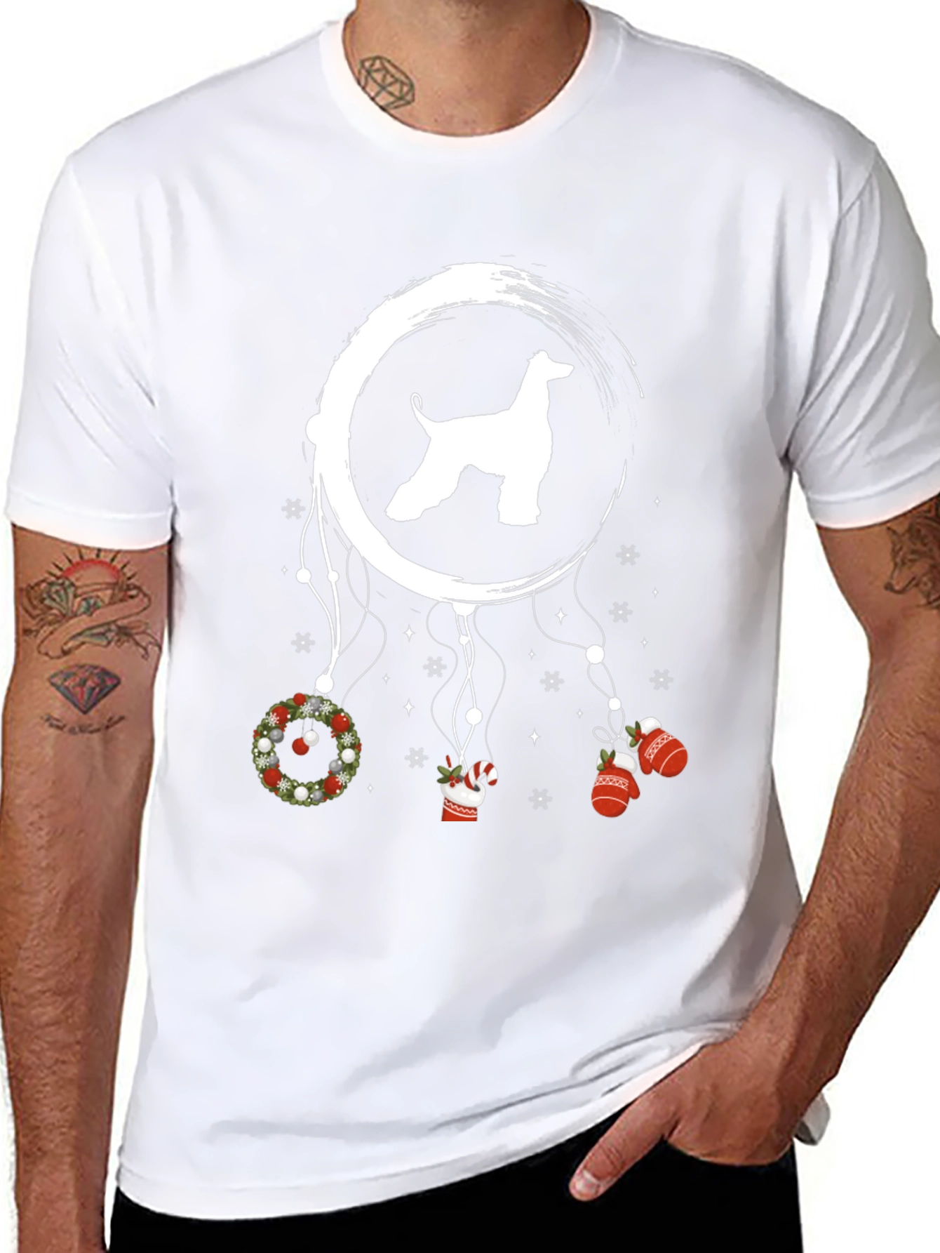Dog Lover Christmas Dreamcatcher Graphic Tee