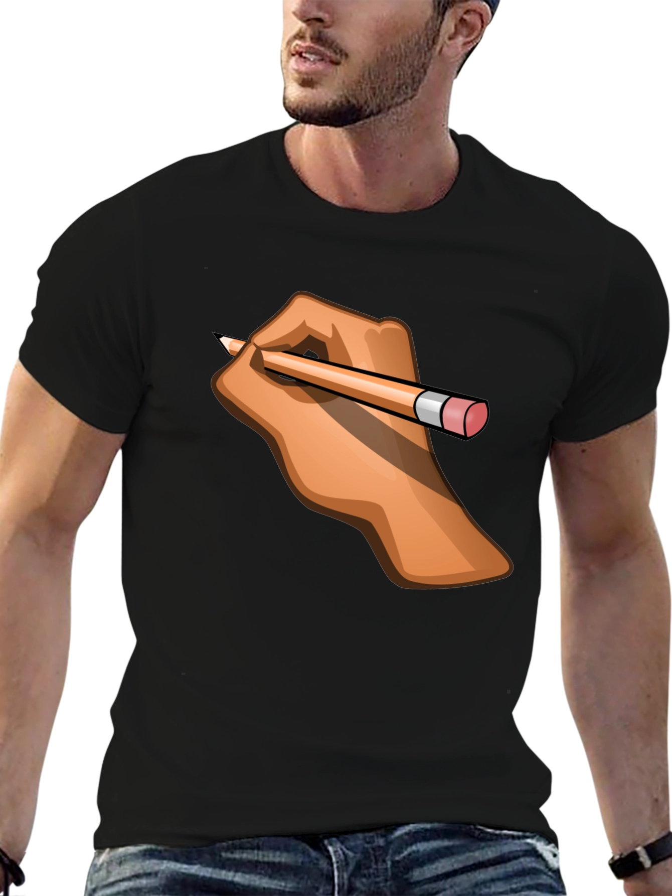 Drawing Hand Graphic Tee - Creative Style