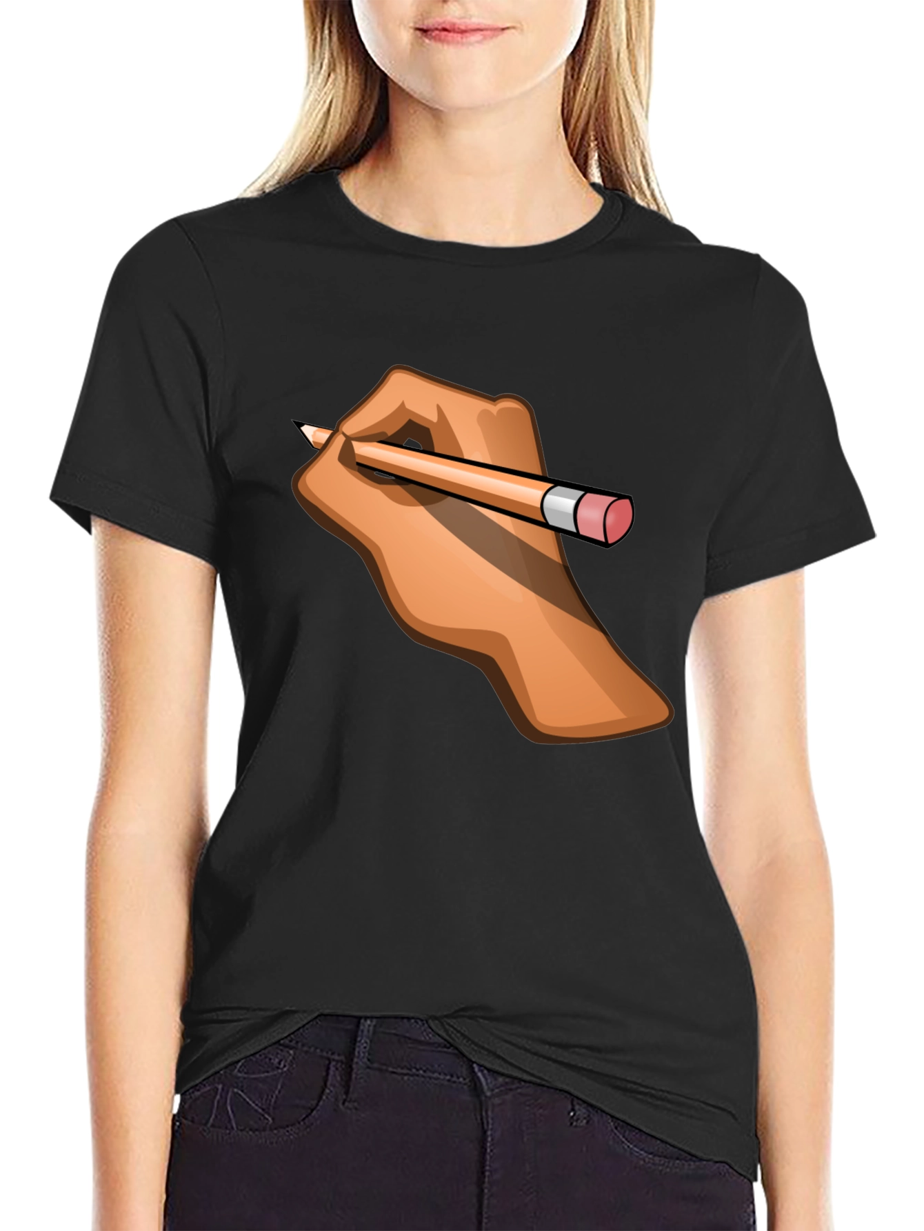 Drawing Hand Graphic Tee - Creative Style