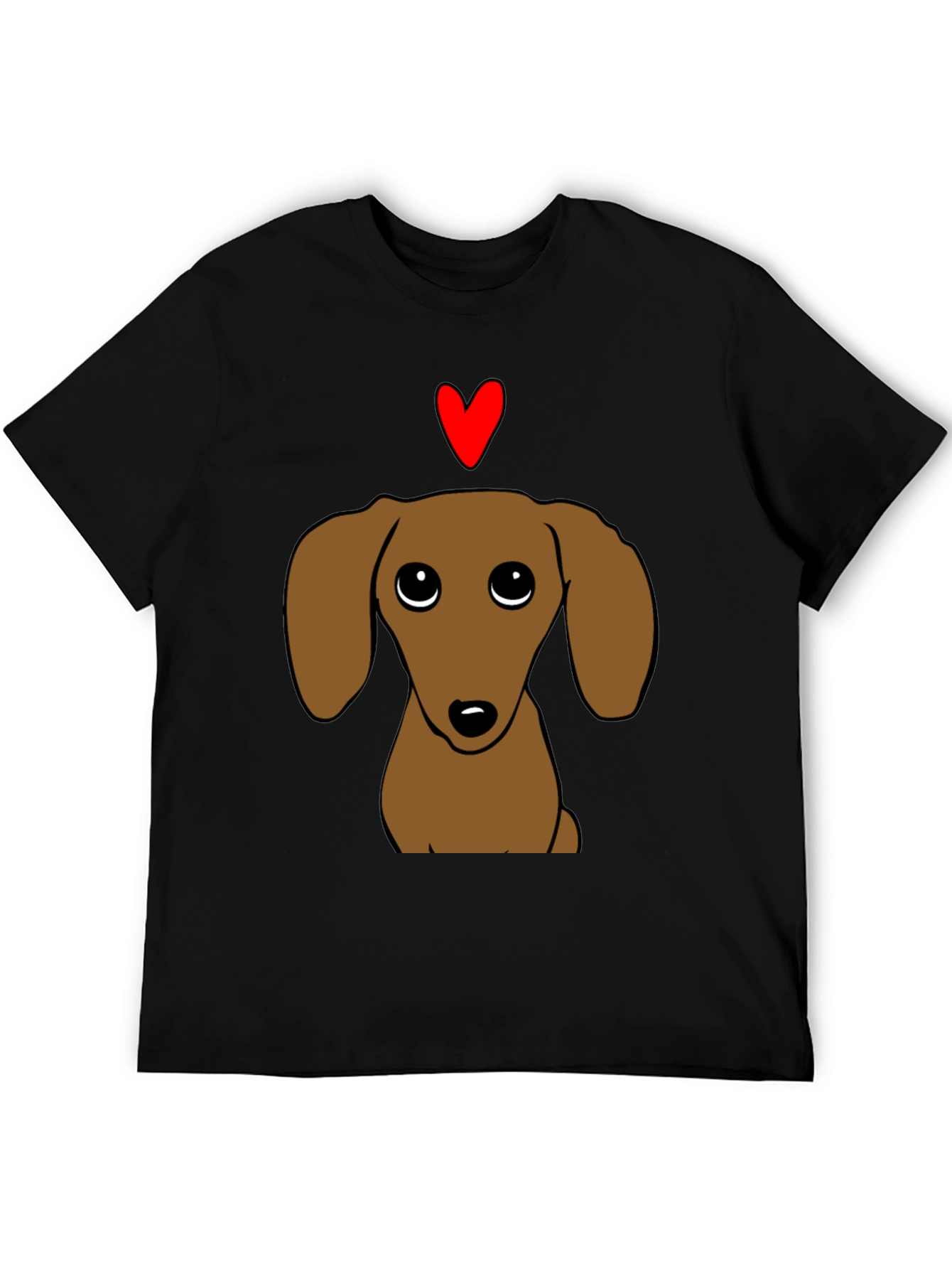 Cute Dachshund Dog Heart Mens Graphic Tee
