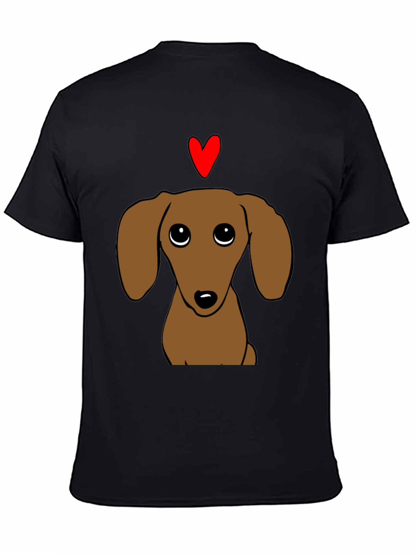Cute Dachshund Dog Heart Mens Graphic Tee