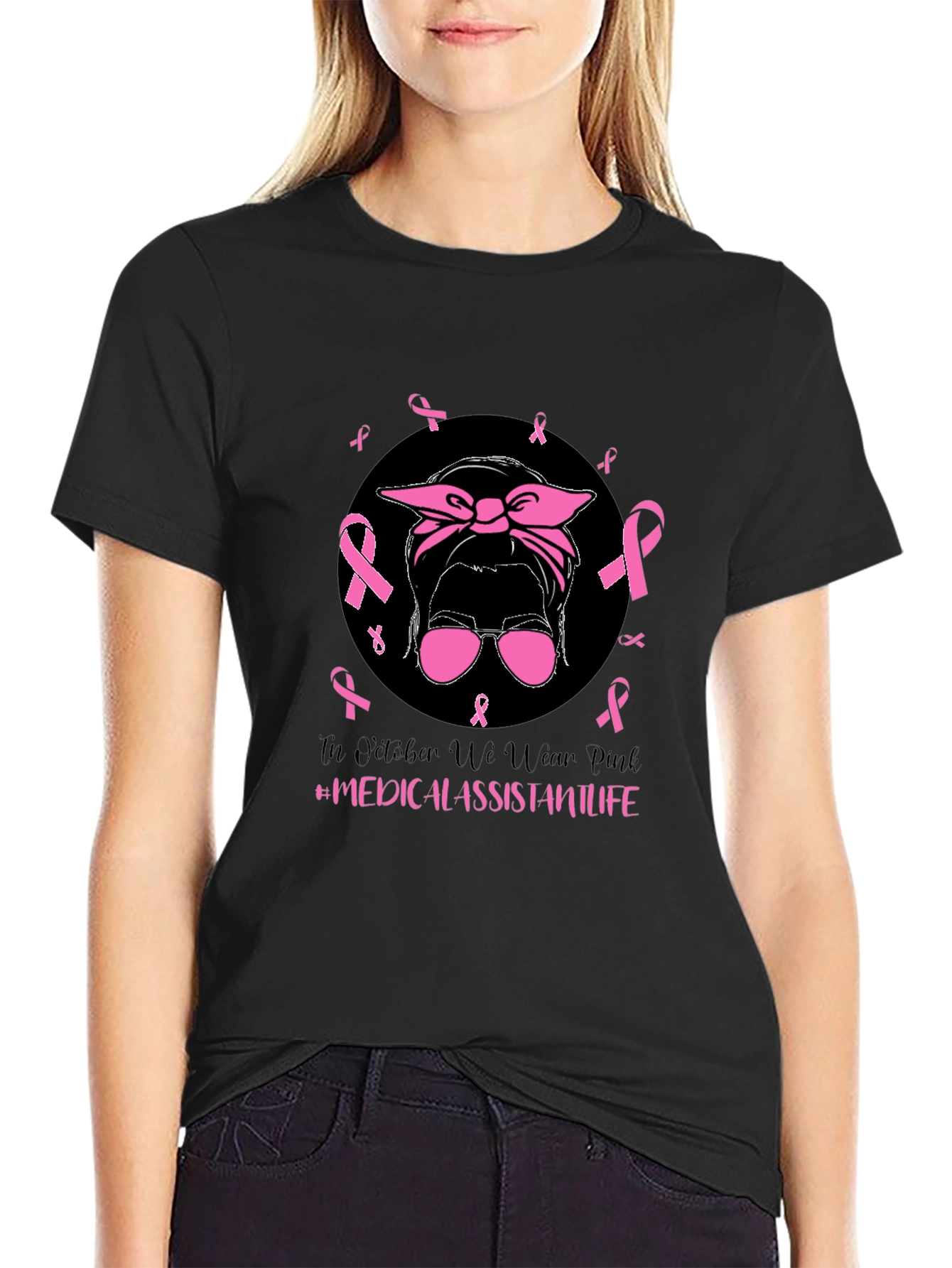 Pink Ribbon Medical Assistant Life T-Shirt