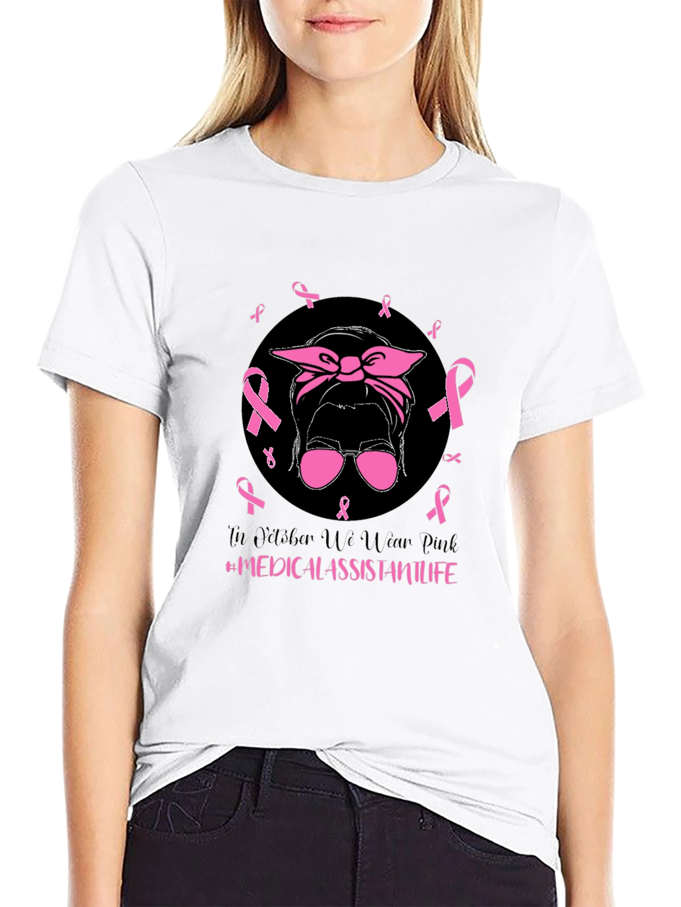 Pink Ribbon Medical Assistant Life T-Shirt