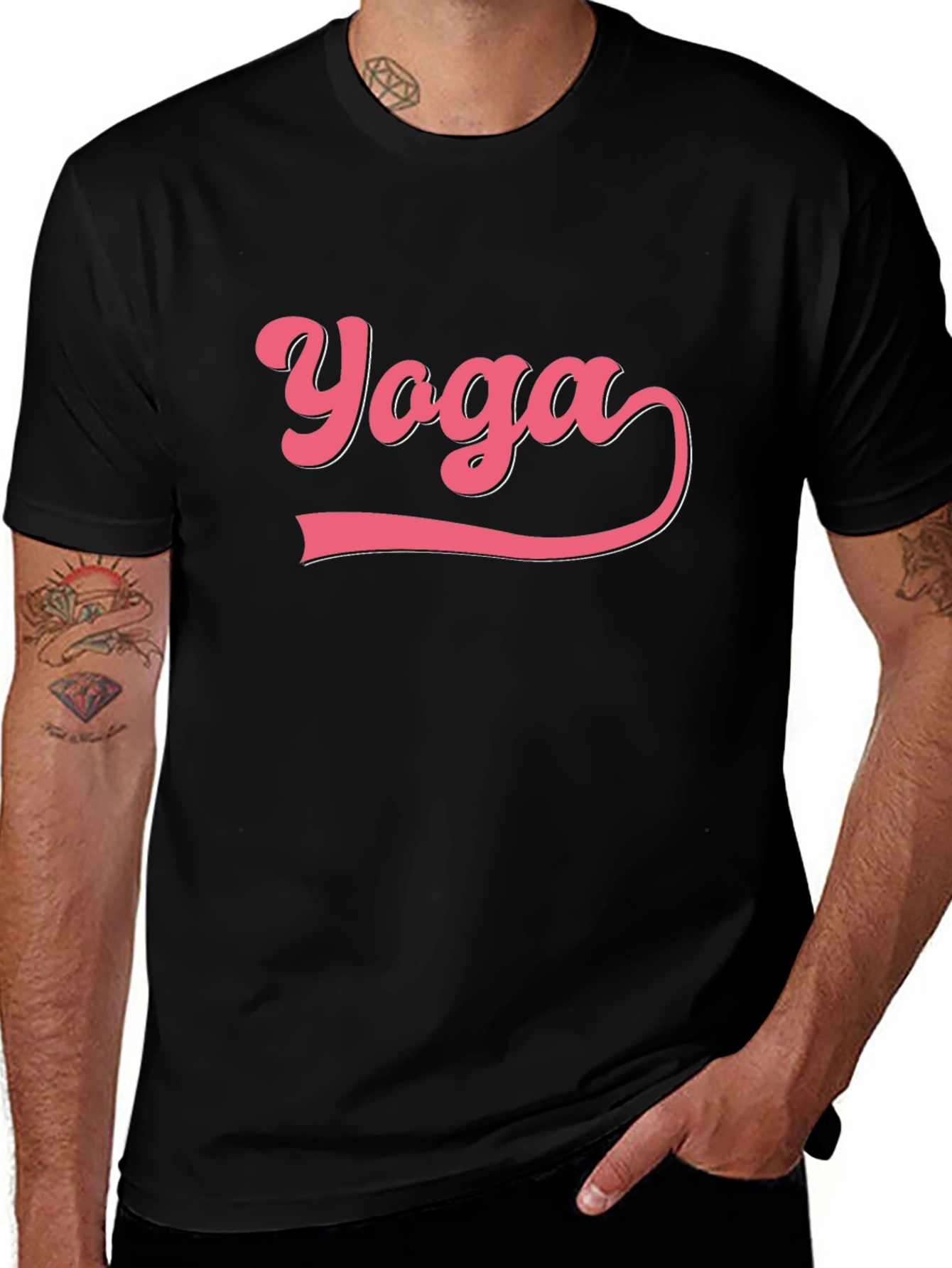 Yoga Graphic Tee - Black Cotton Blend