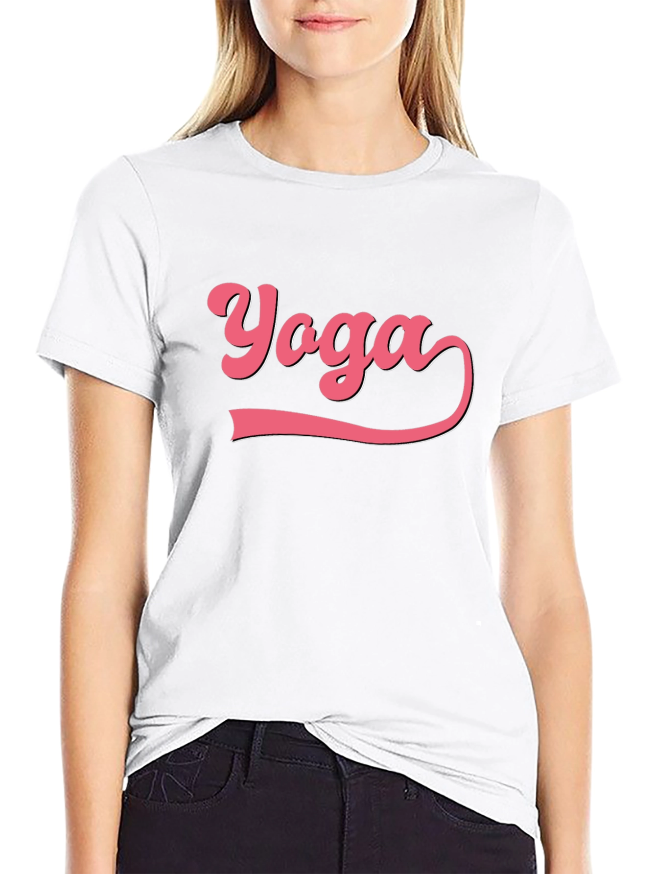Yoga Graphic Tee - Black Cotton Blend