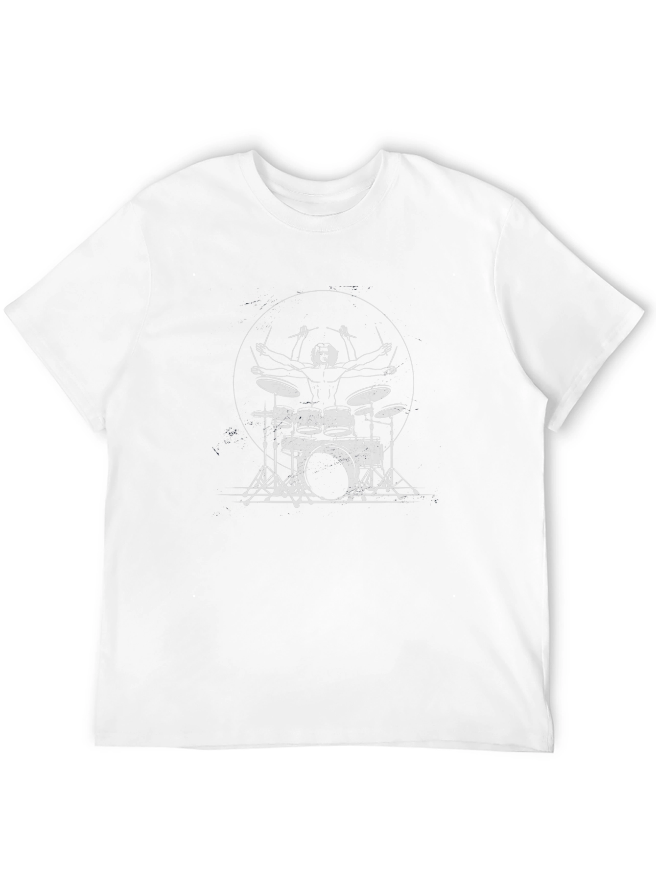 Drummer Silhouette Graphic Tee - Black Cotton T-Shirt