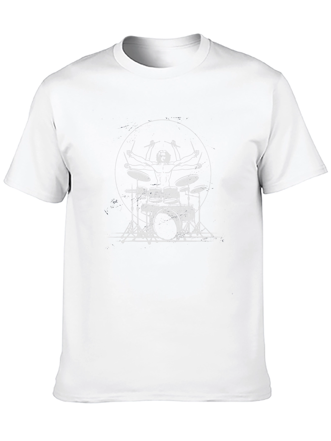 Drummer Silhouette Graphic Tee - Black Cotton T-Shirt