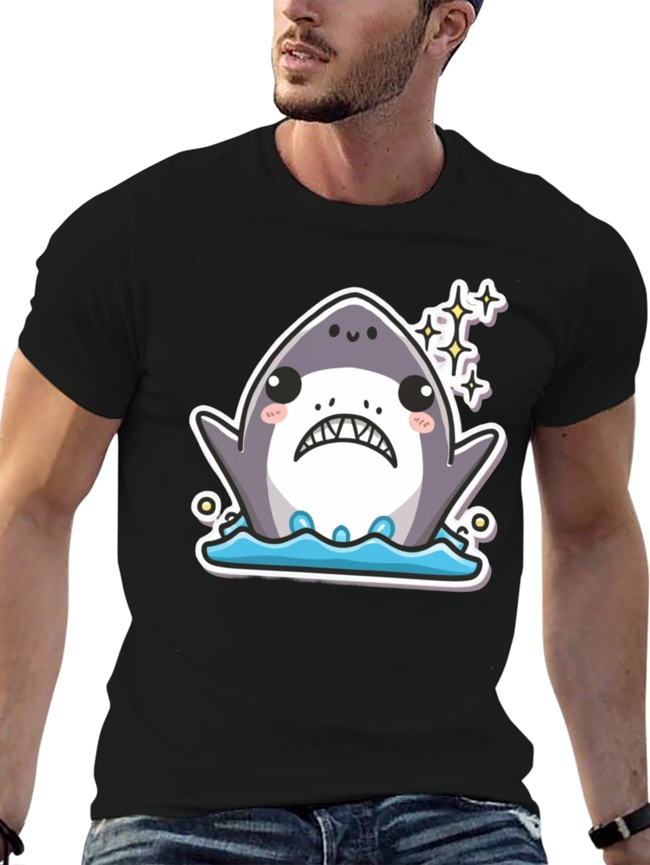 Kawaii Shark T-Shirt - Cute Cartoon Graphic Tee