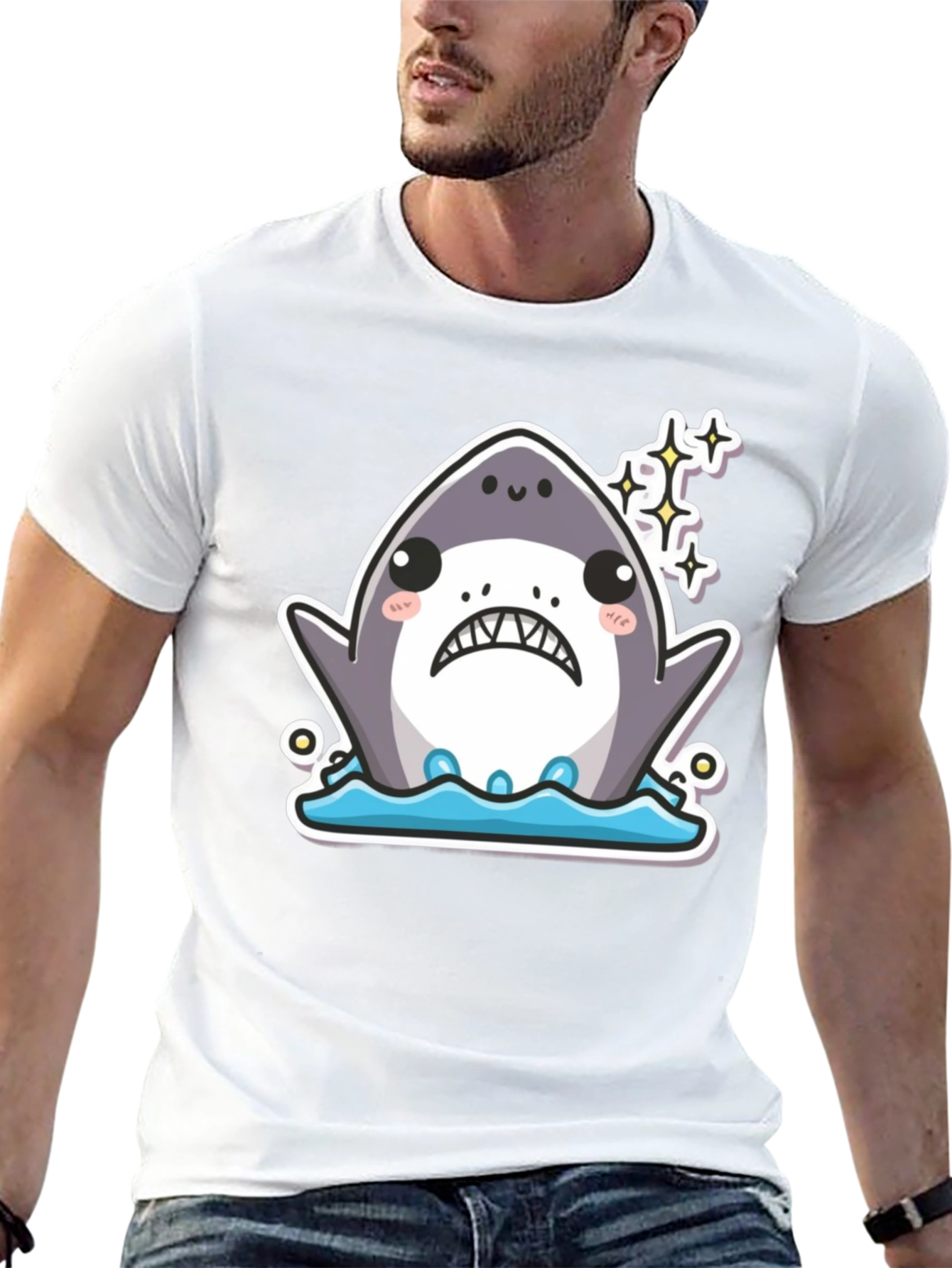 Kawaii Shark T-Shirt - Cute Cartoon Graphic Tee