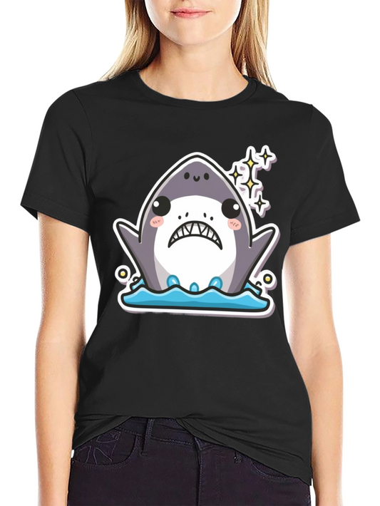 Kawaii Shark T-Shirt - Cute Cartoon Graphic Tee