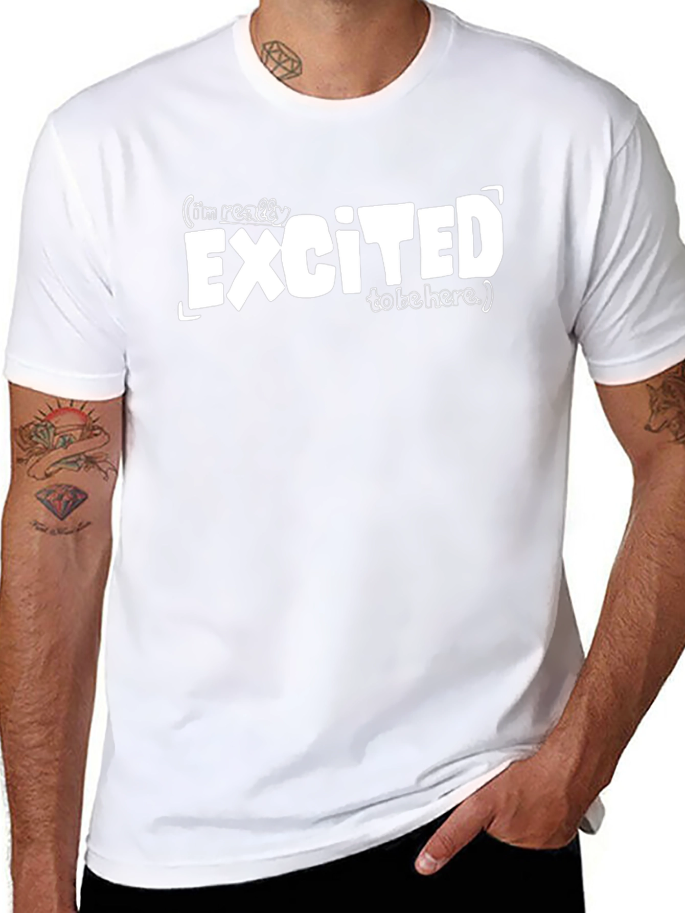 Excited to Be Here Graphic Tee - Black