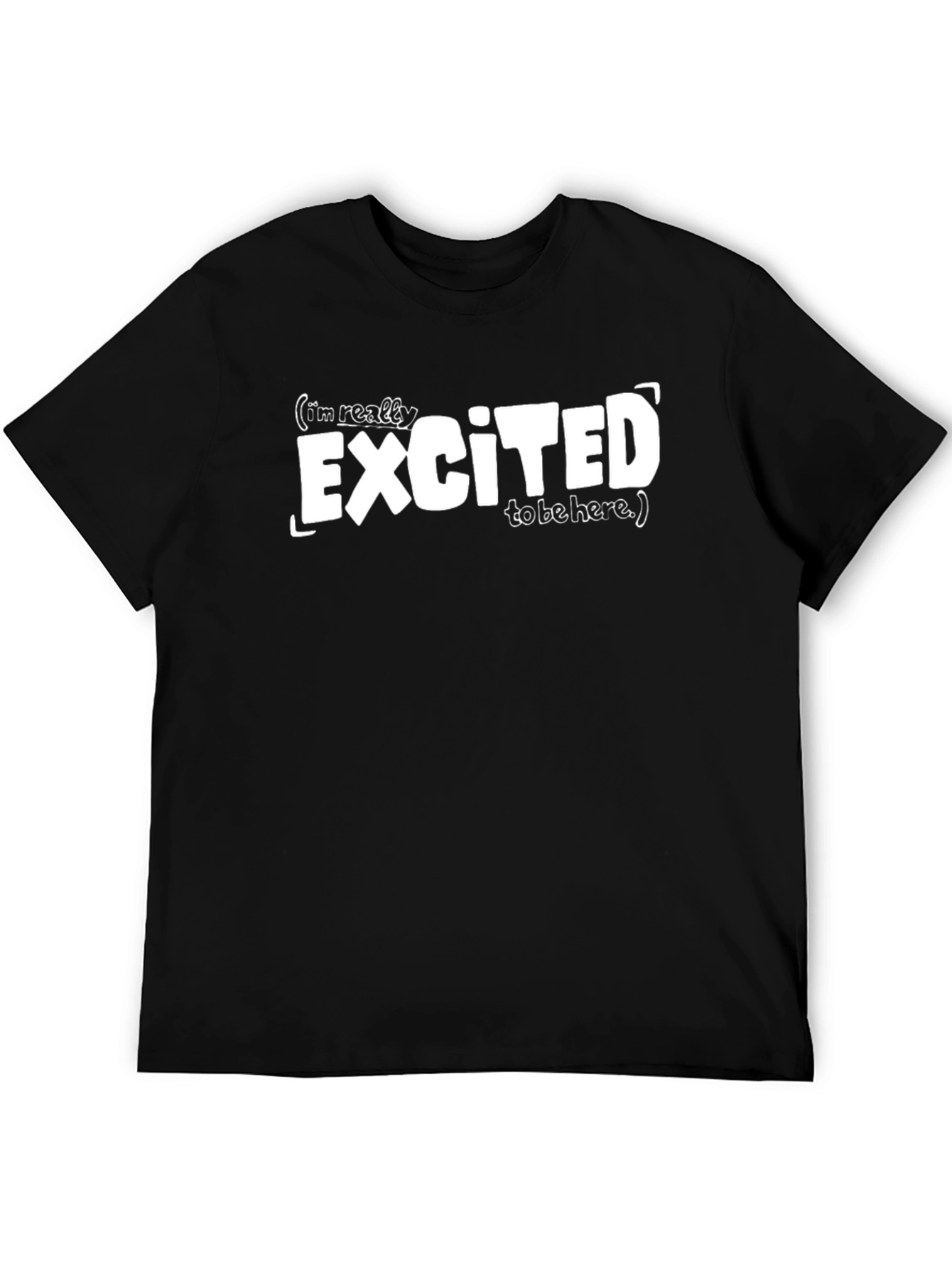 Excited to Be Here Graphic Tee - Black