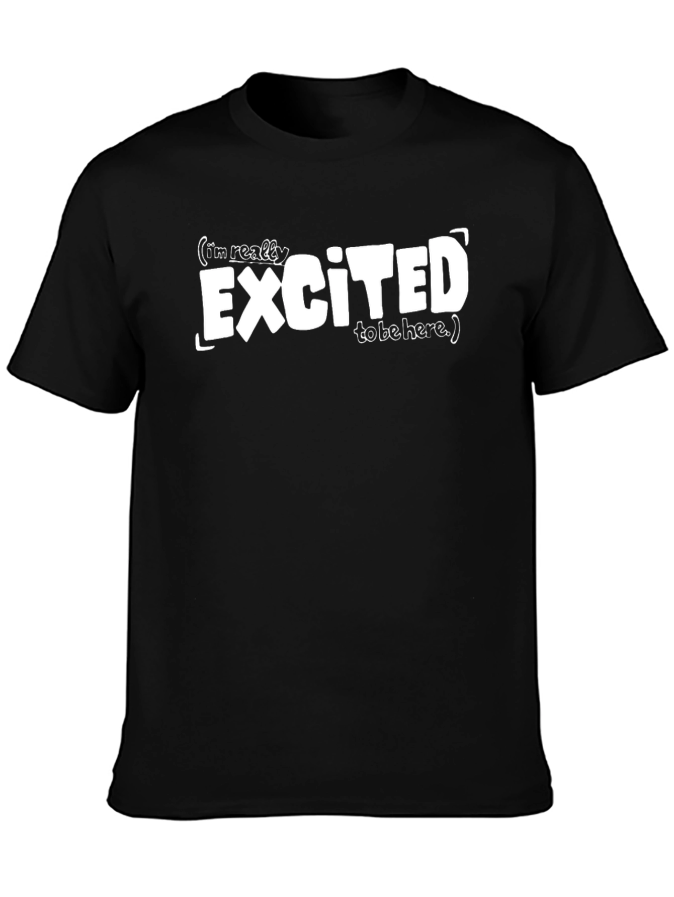 Excited to Be Here Graphic Tee - Black