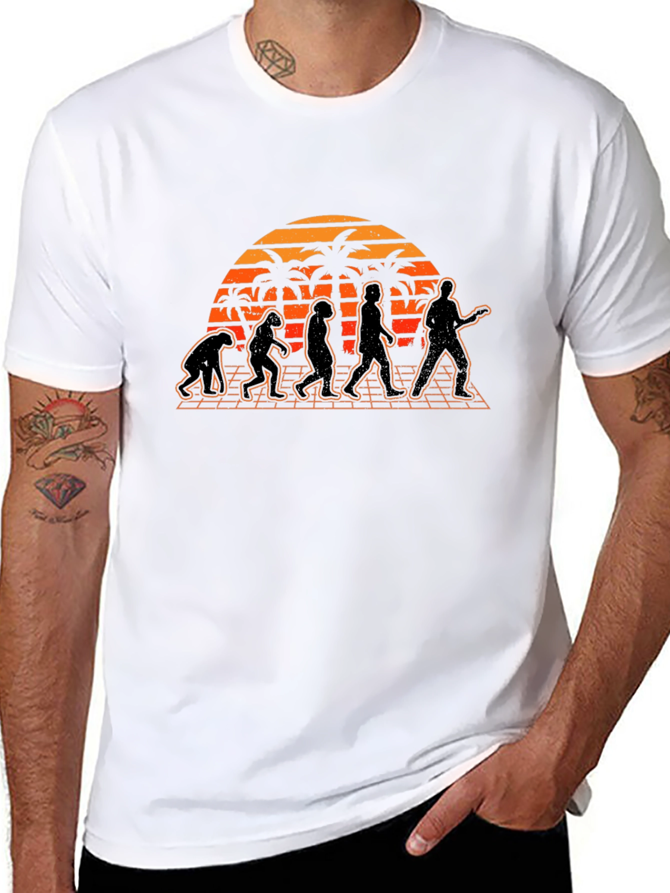 Retro Evolution T-Shirt - Guitar Players Sunset