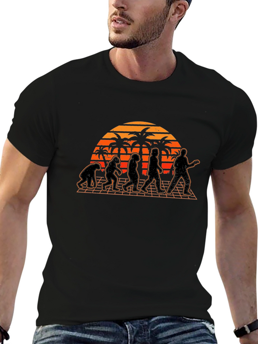 Retro Evolution T-Shirt - Guitar Players Sunset