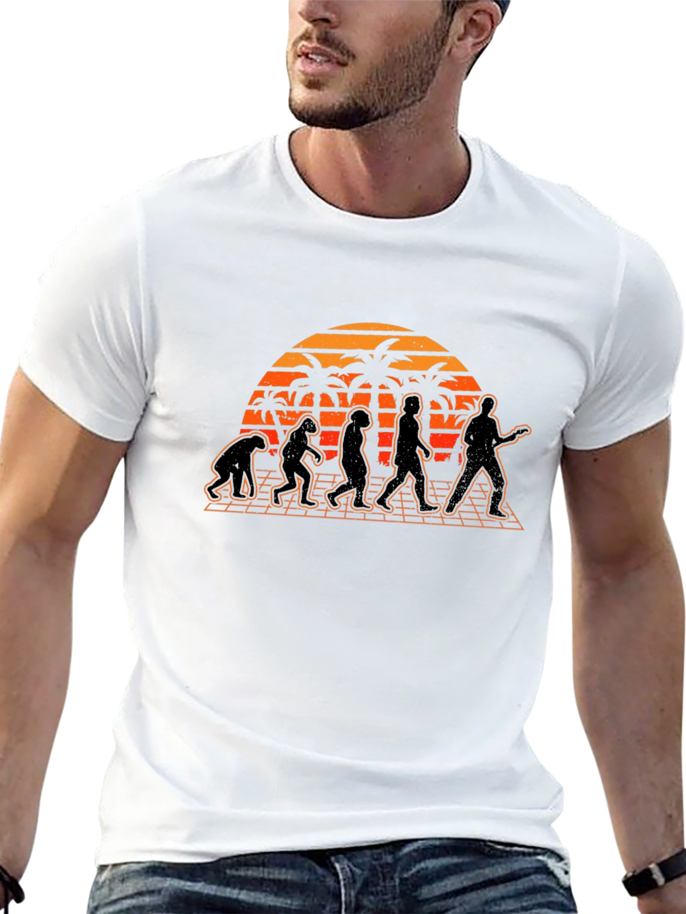 Retro Evolution T-Shirt - Guitar Players Sunset