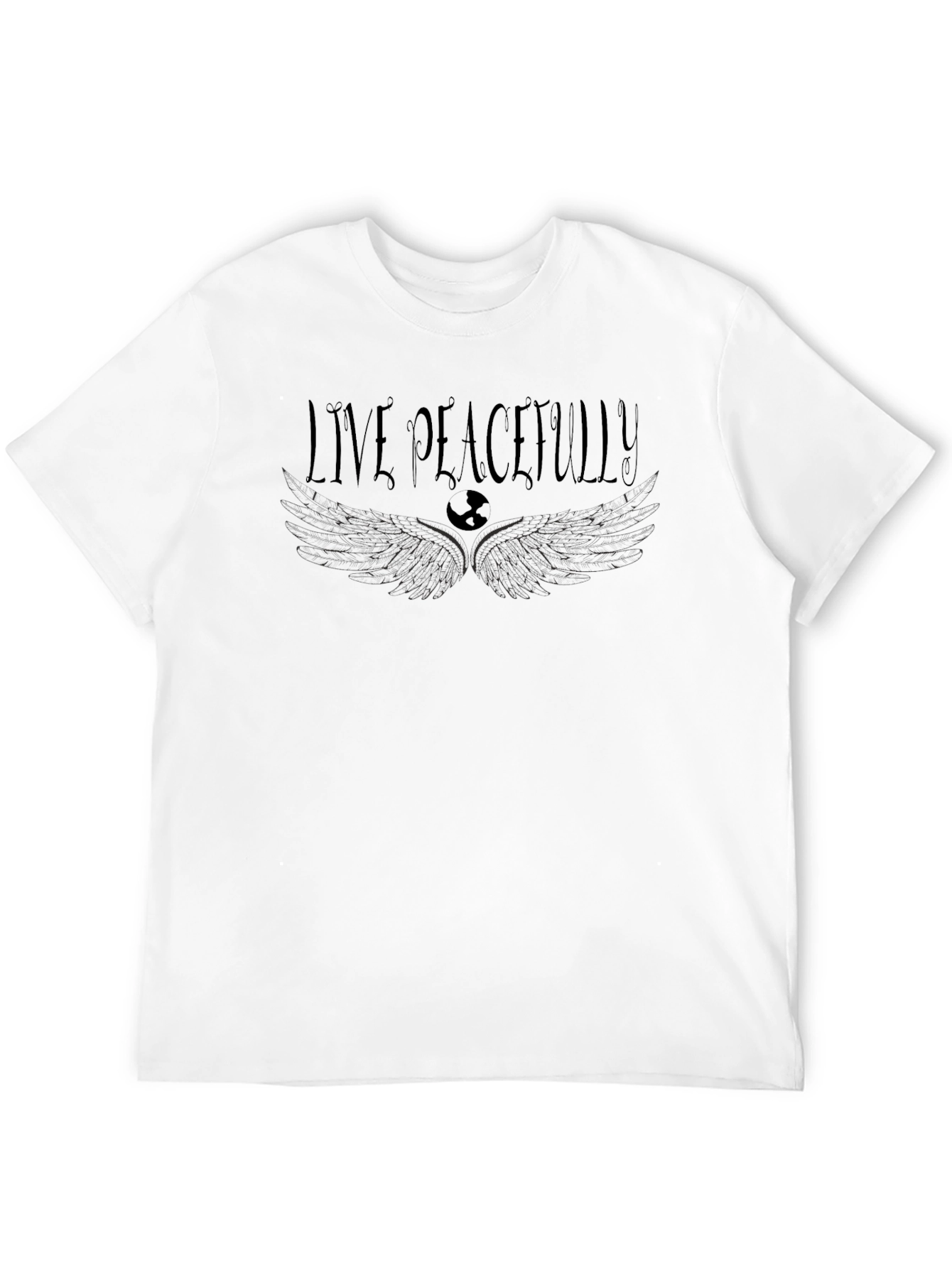 Live Peacefully Graphic Print T-Shirt