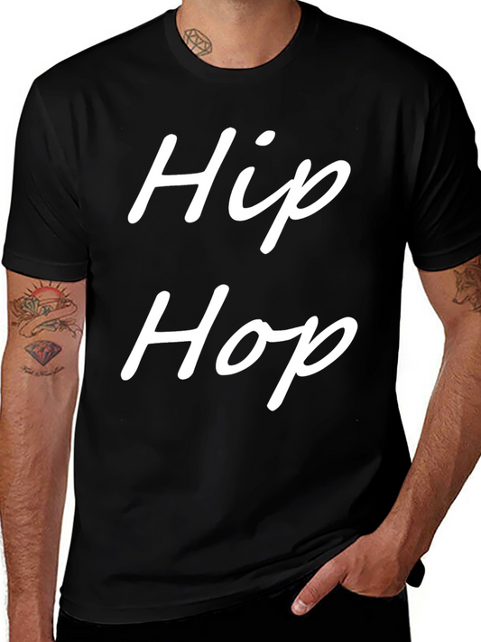 Hip Hop Graphic Tee - Stylish Black Cotton T-Shirt