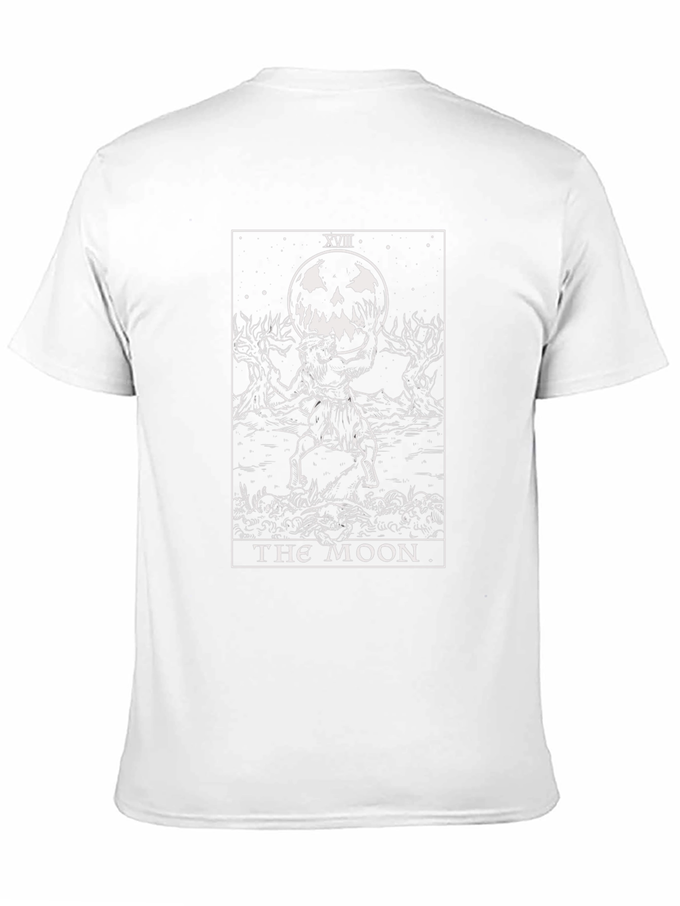 The Moon Tarot Card Graphic Black T-Shirt