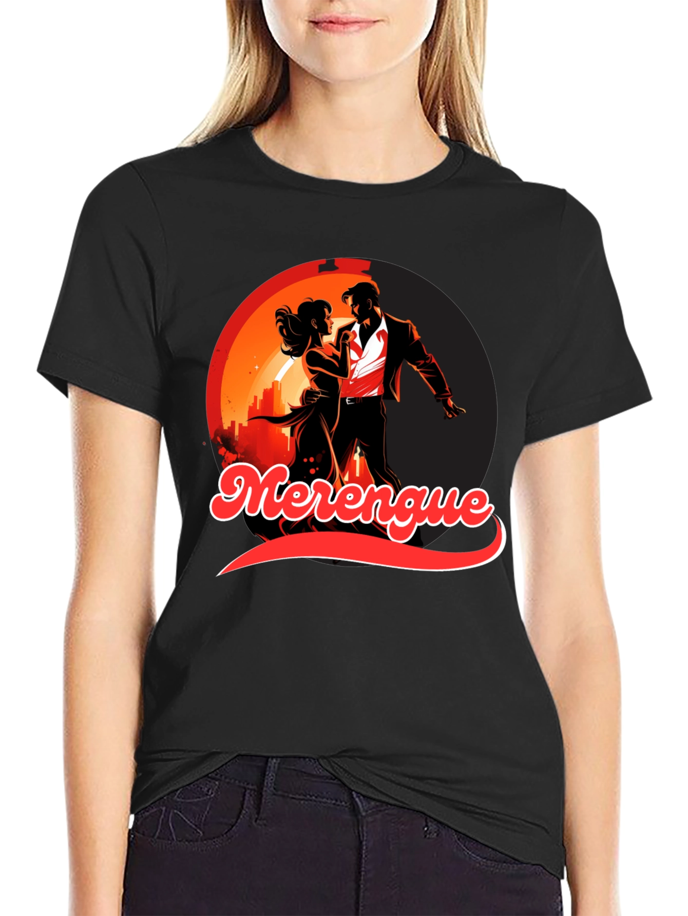 Merengue Dance Black T-Shirt