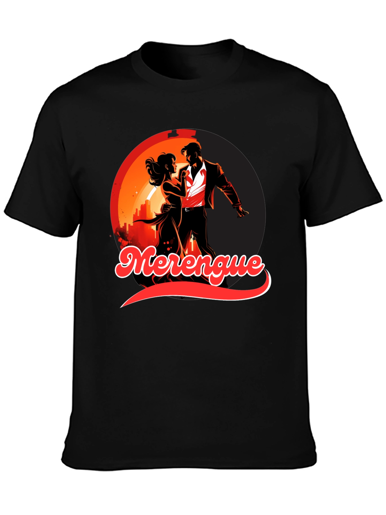 Merengue Dance Black T-Shirt