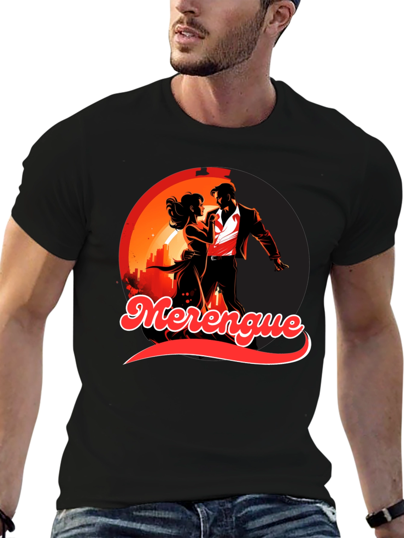 Merengue Dance Black T-Shirt