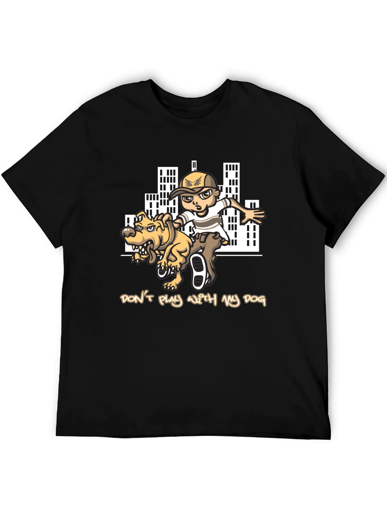 Dont Play With My Dog Black T-Shirt