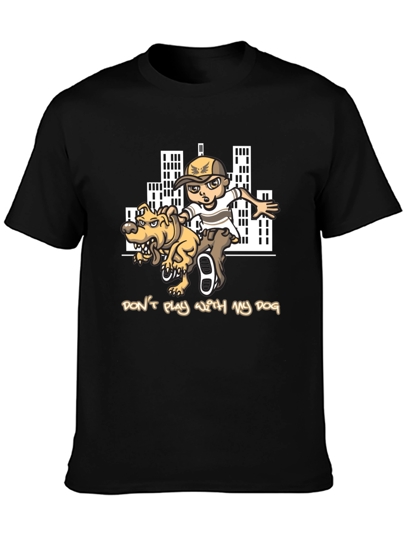 Dont Play With My Dog Black T-Shirt