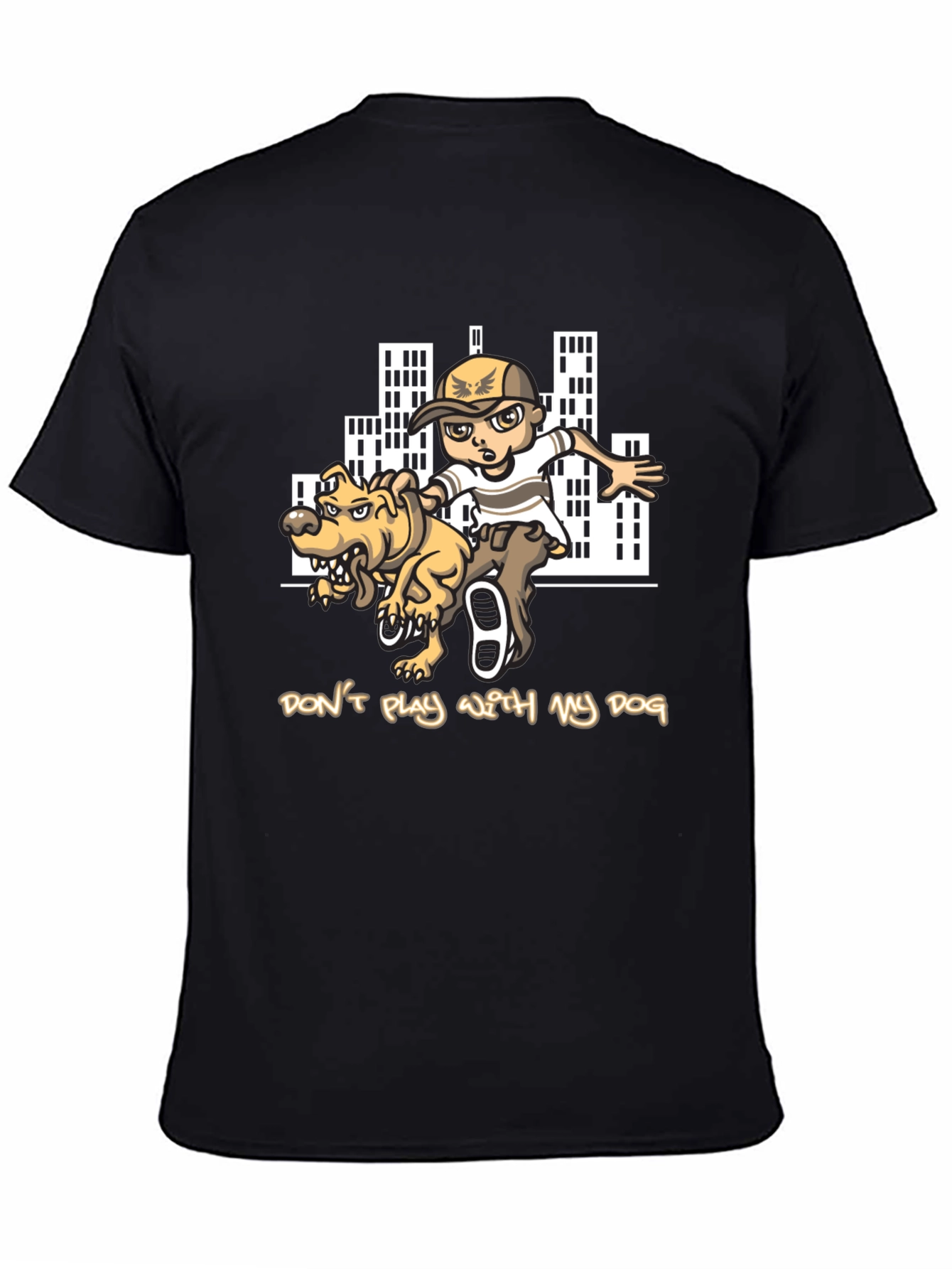 Dont Play With My Dog Black T-Shirt