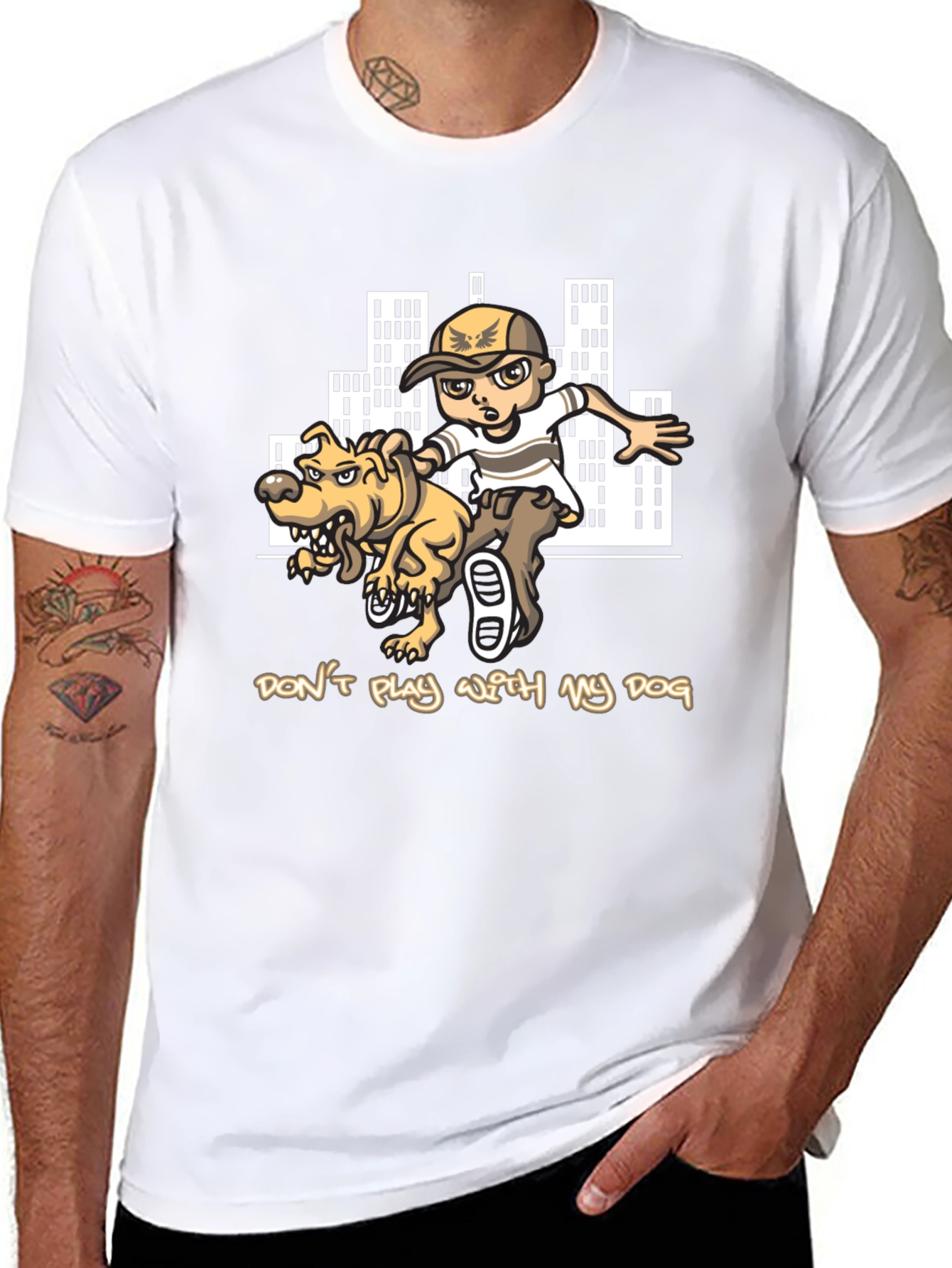 Dont Play With My Dog Black T-Shirt