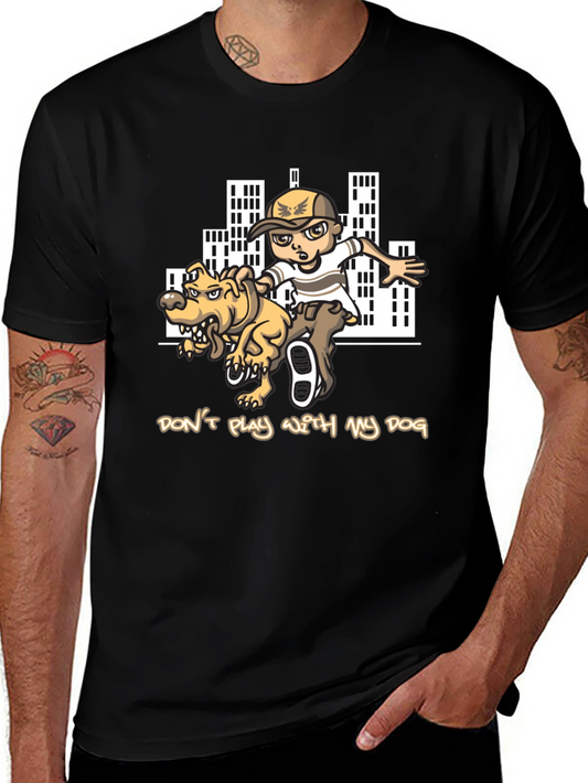 Dont Play With My Dog Black T-Shirt
