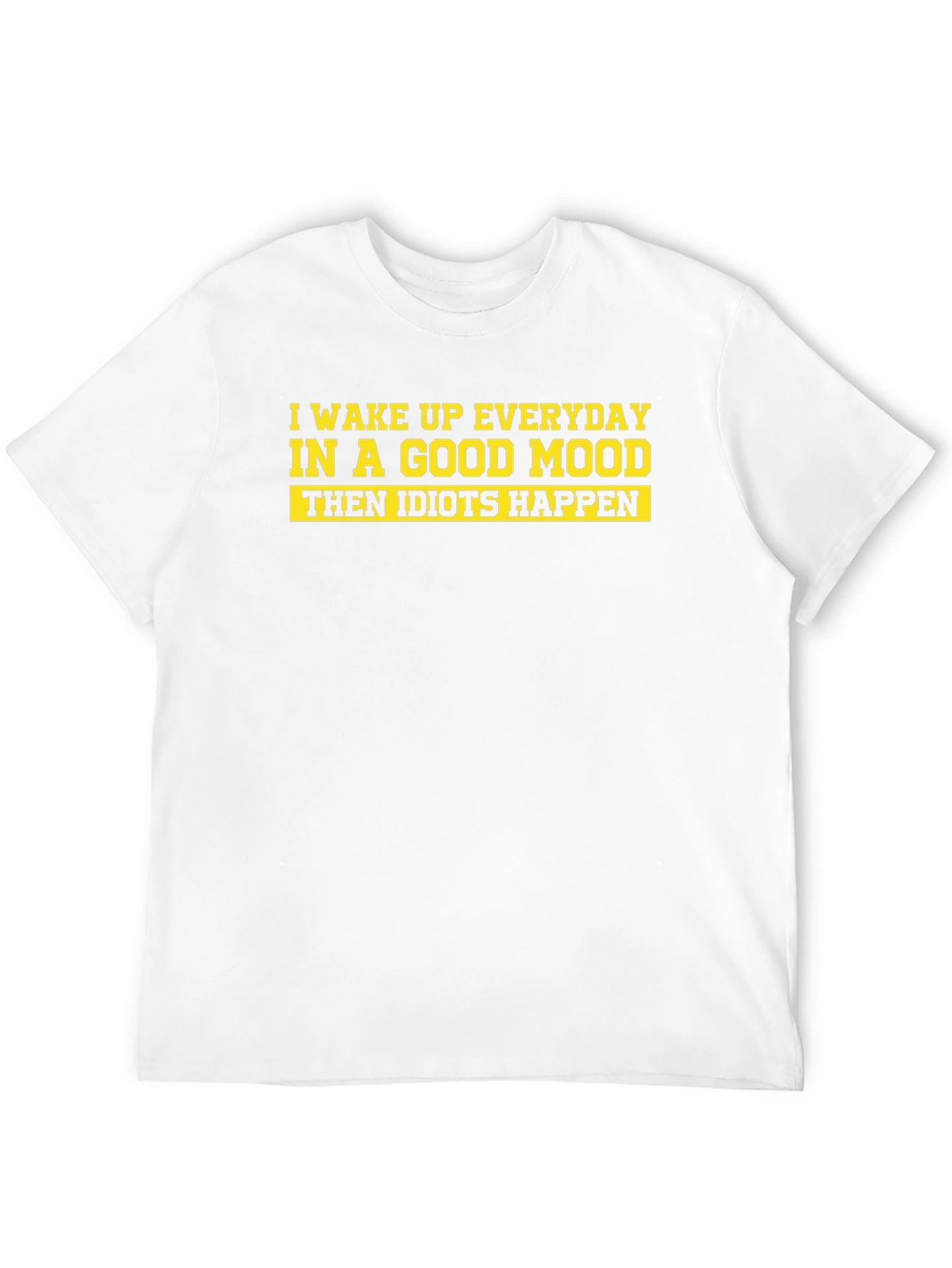 Funny Idiots Happen Graphic Tee - Black T-Shirt