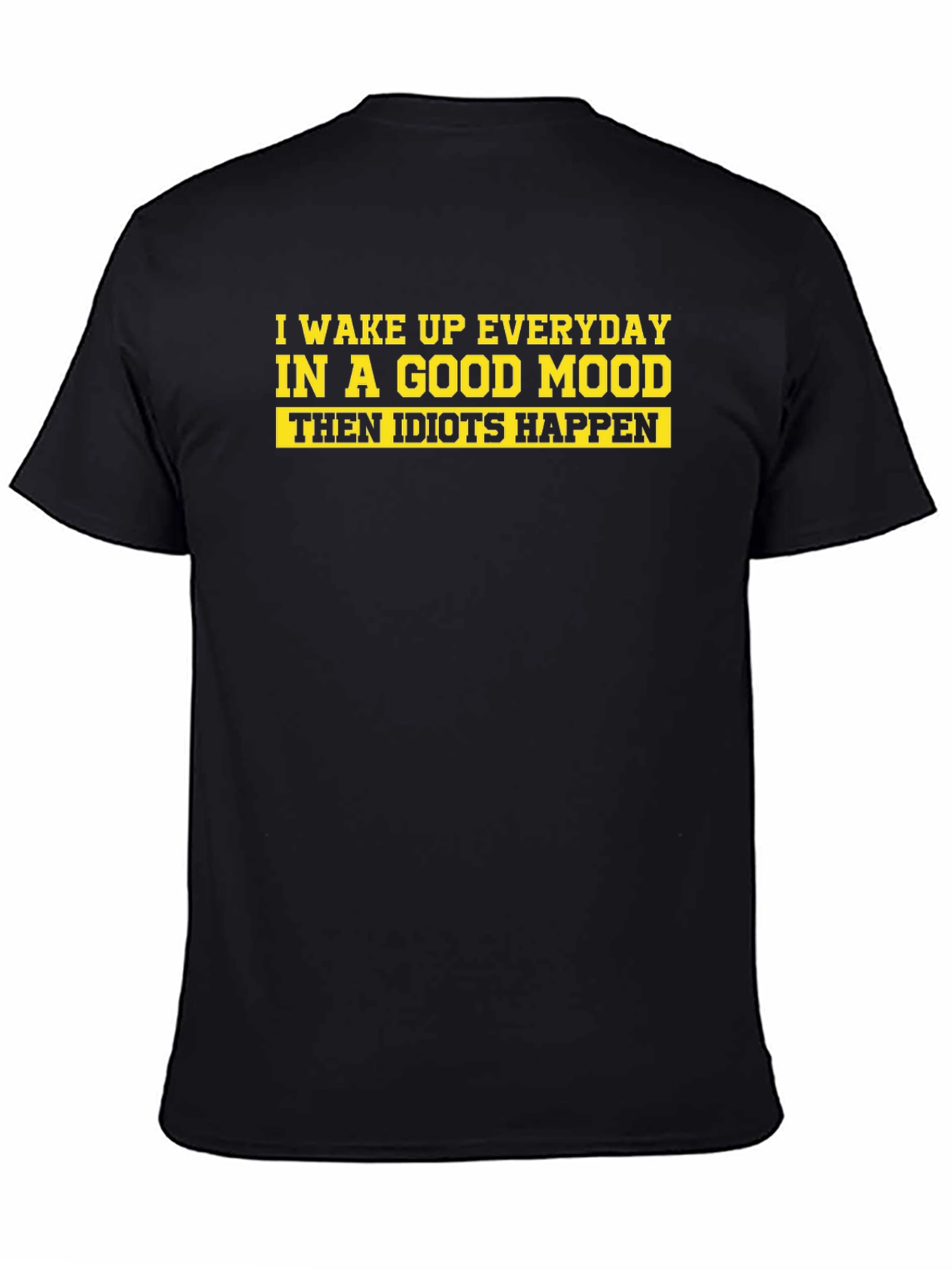 Funny Idiots Happen Graphic Tee - Black T-Shirt