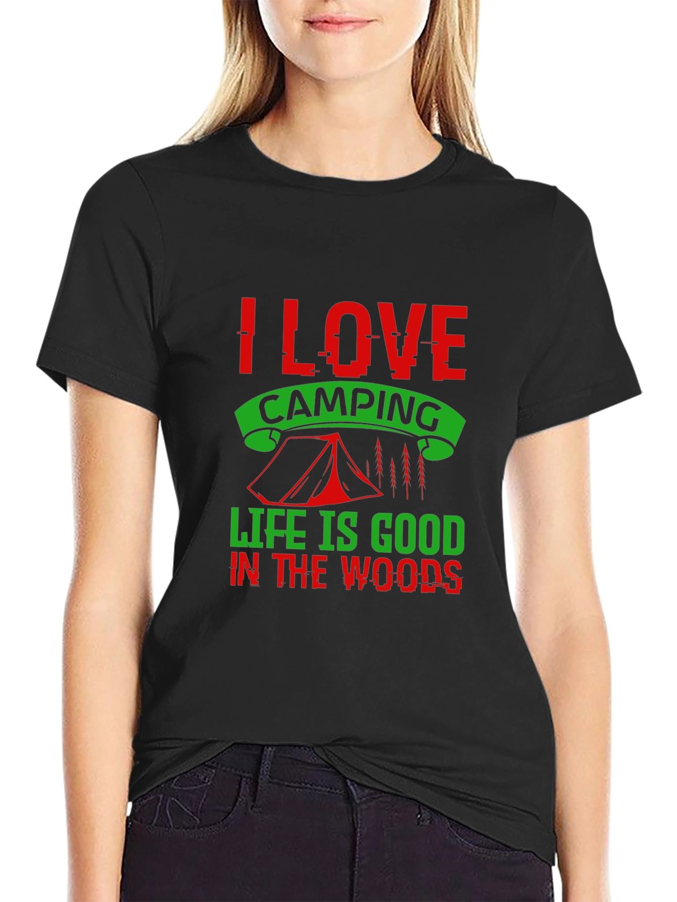 I Love Camping Graphic Tee - Black