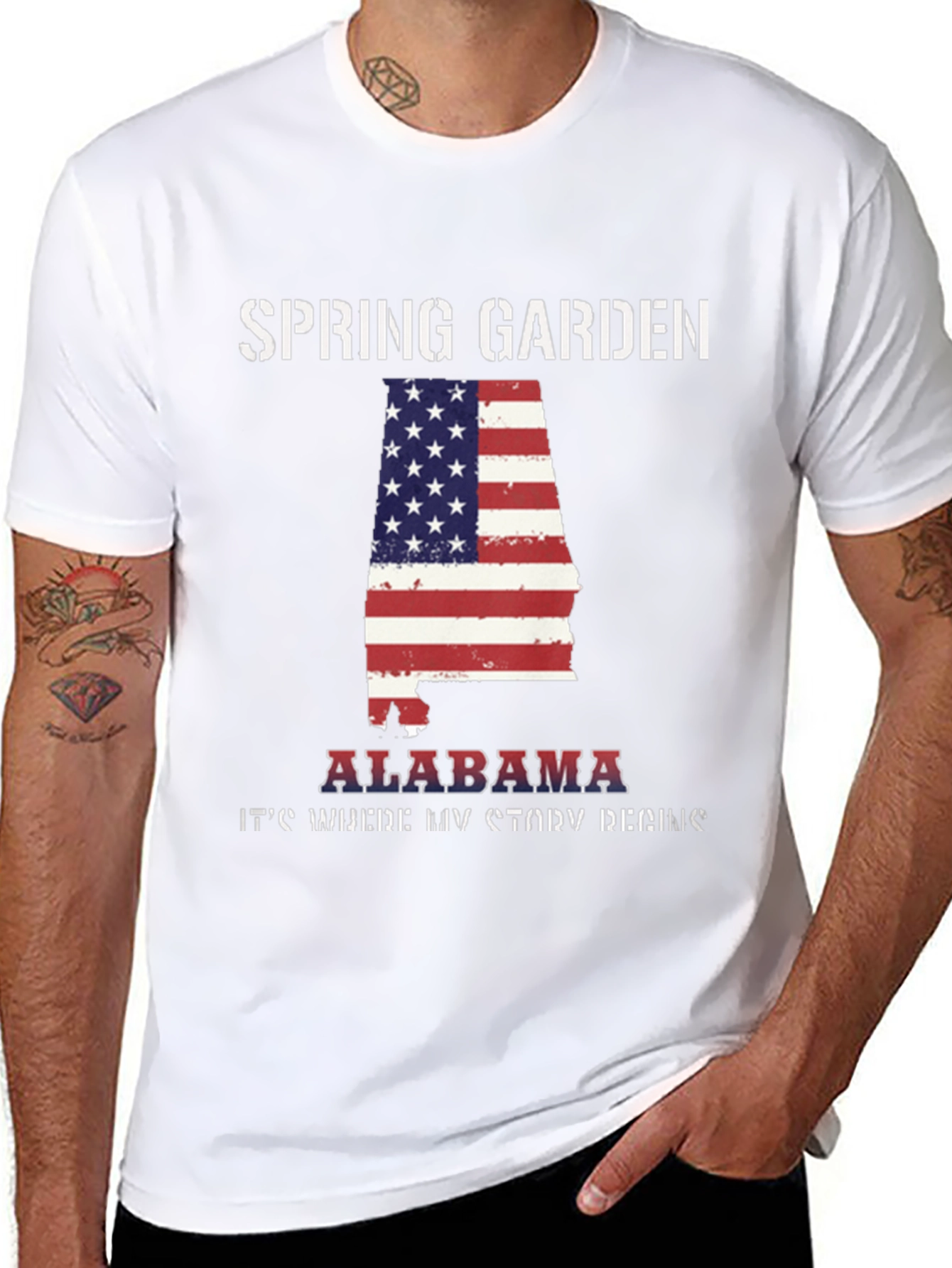 Spring Garden Alabama USA Flag T-Shirt