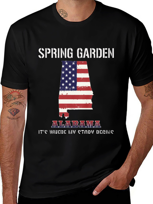 Spring Garden Alabama USA Flag T-Shirt