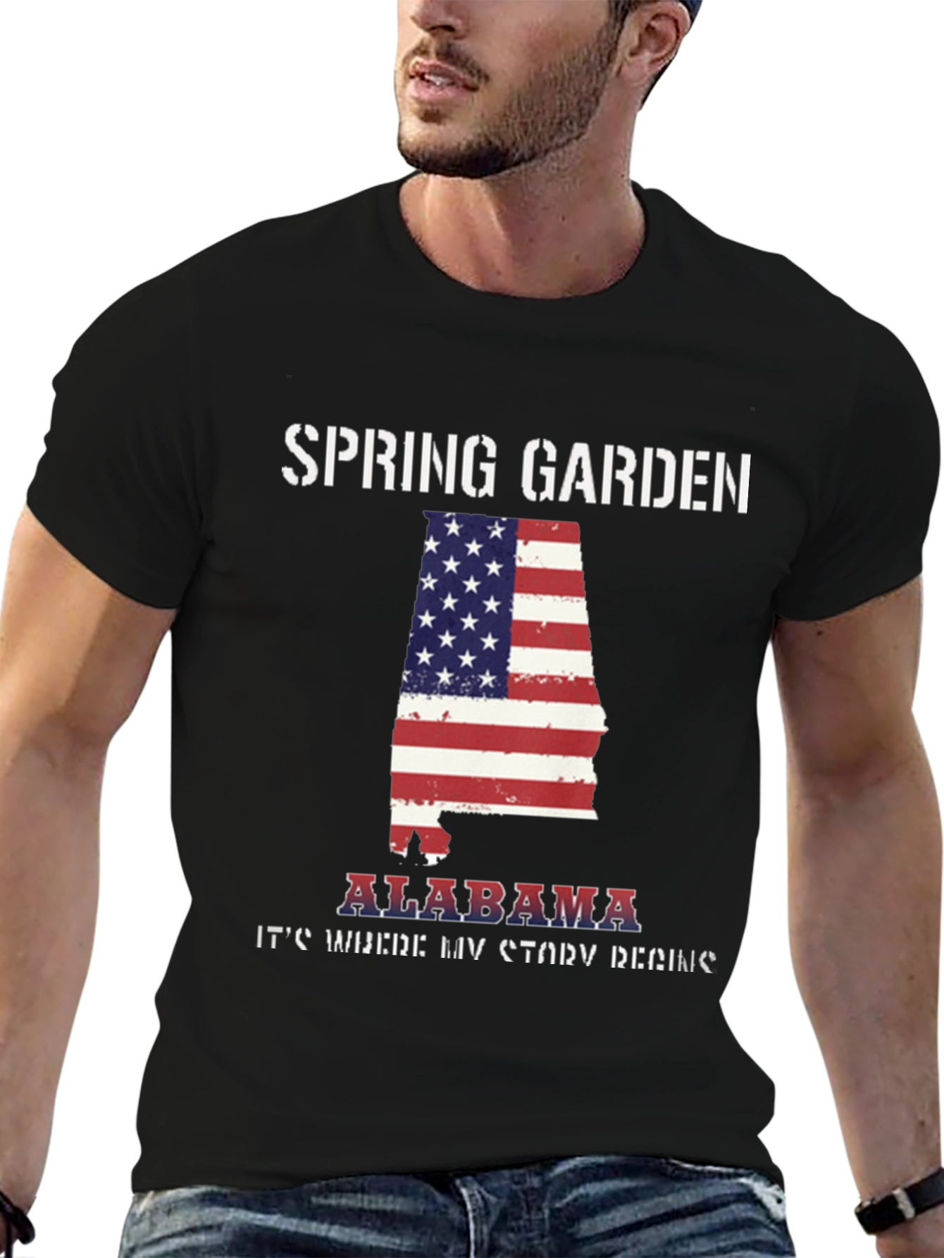 Spring Garden Alabama USA Flag T-Shirt