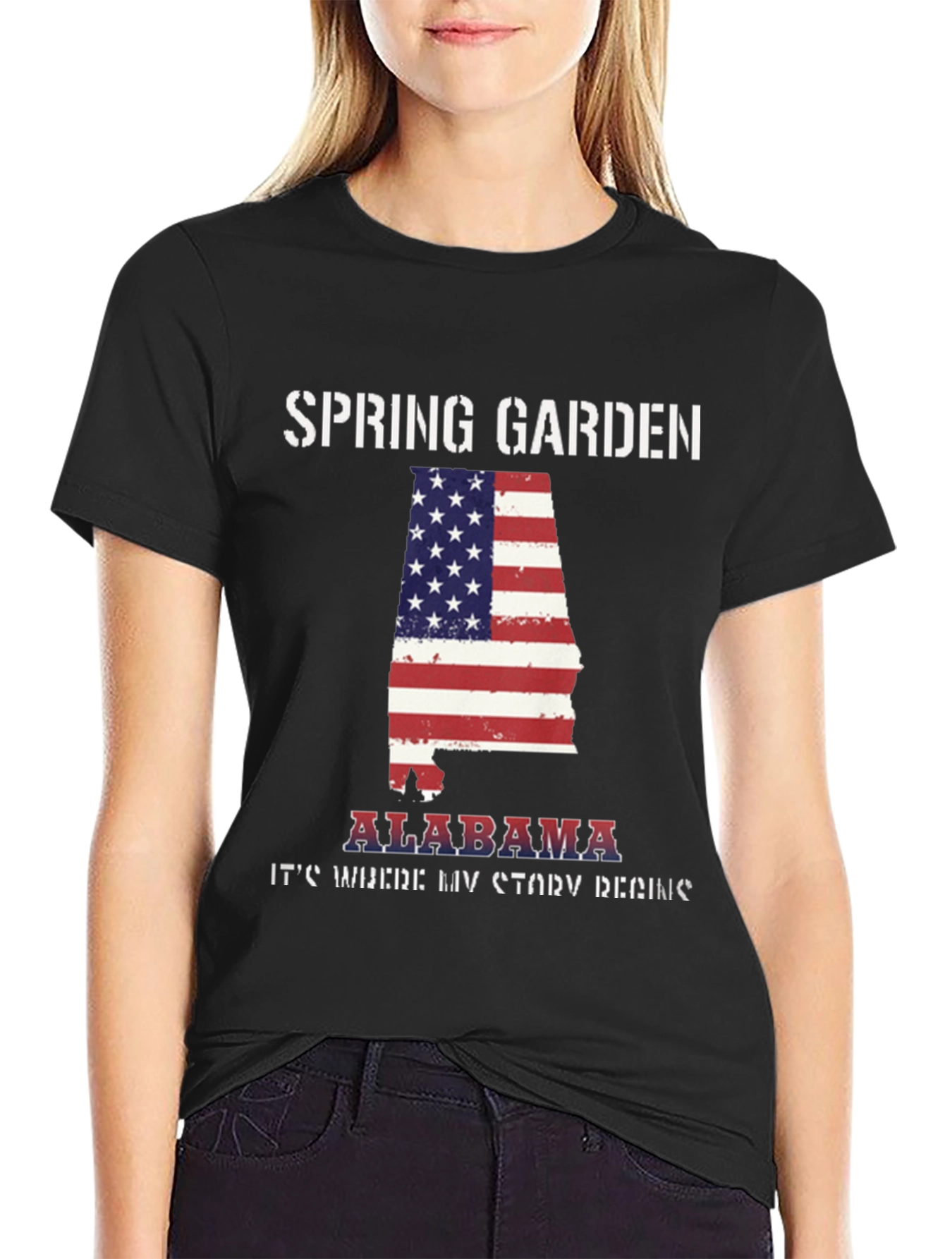 Spring Garden Alabama USA Flag T-Shirt